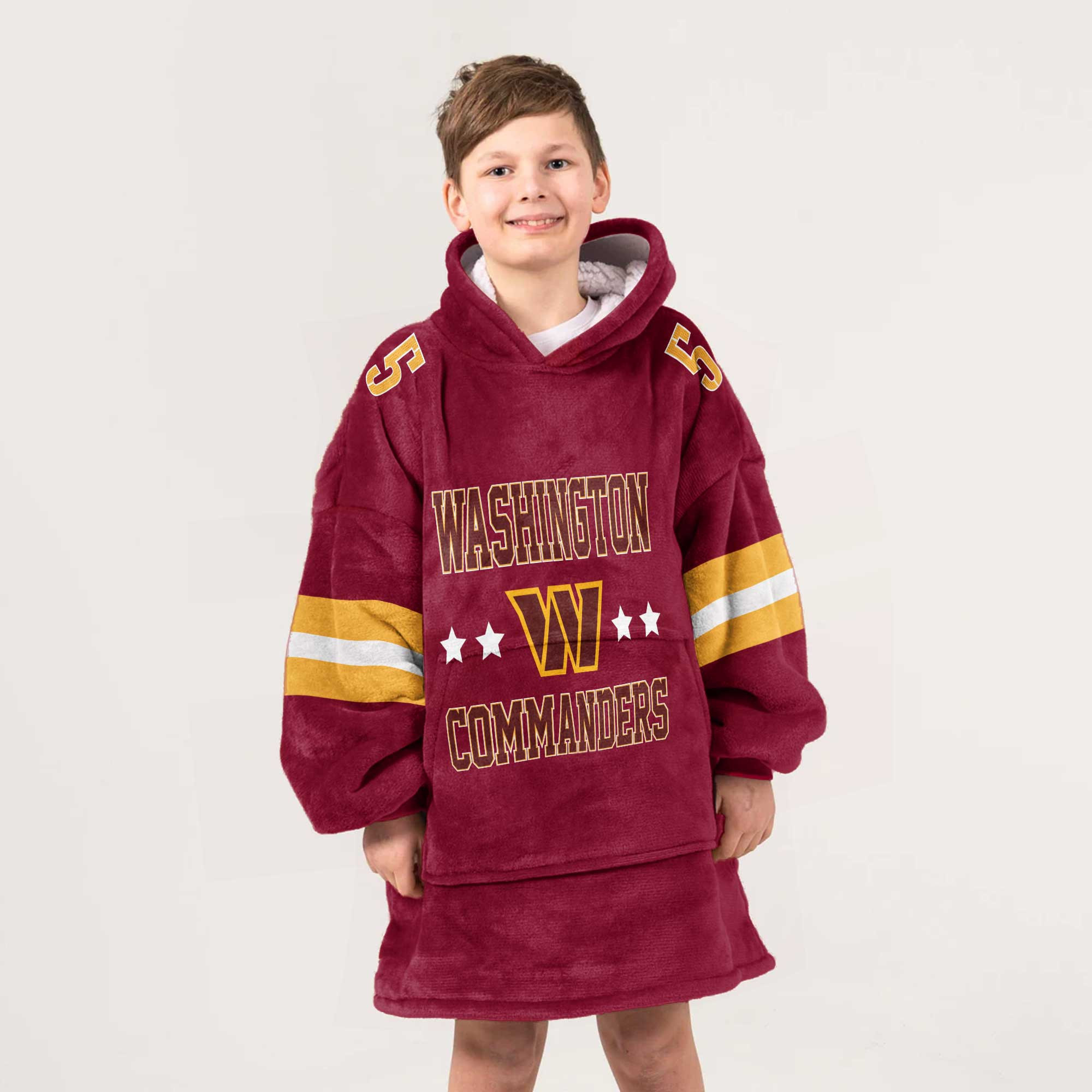 Adult 5 Washington Football Unisex Blanket Hoodie
