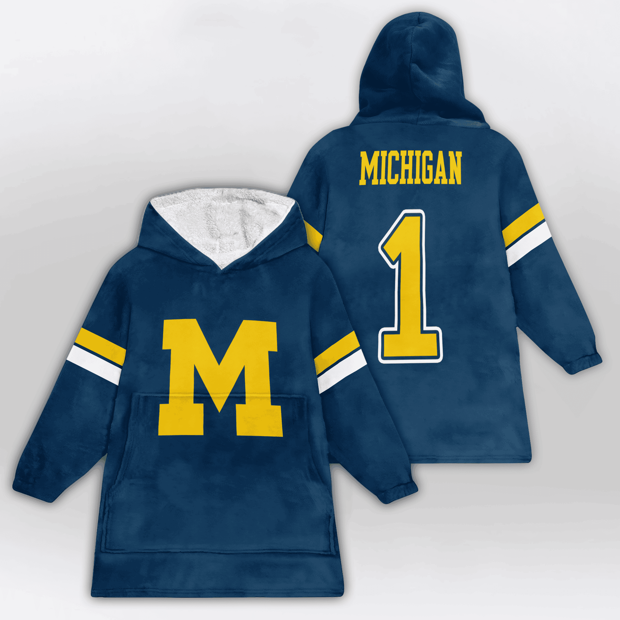 Adult 1 Michigan Football Unisex Blanket Hoodie