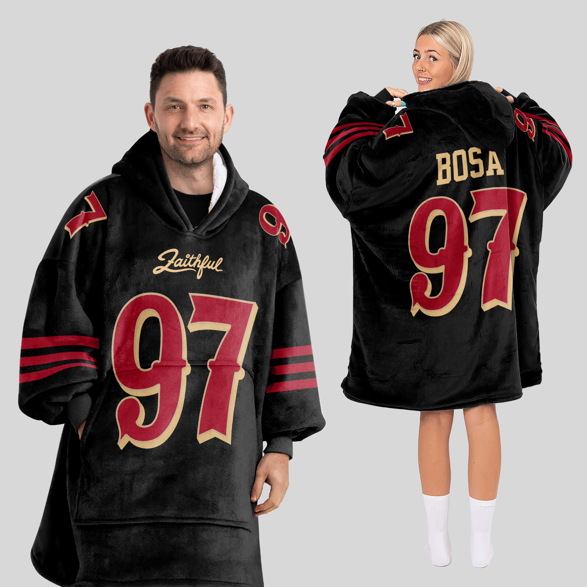 Adult N.B 97 San Francisco 49ers Football Unisex Blanket Hoodie