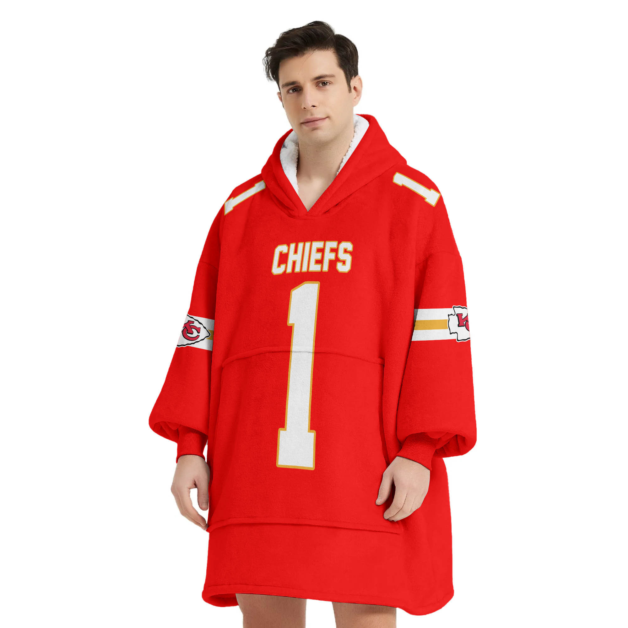 Adult 1 Kansas City Football Unisex Blanket Hoodie