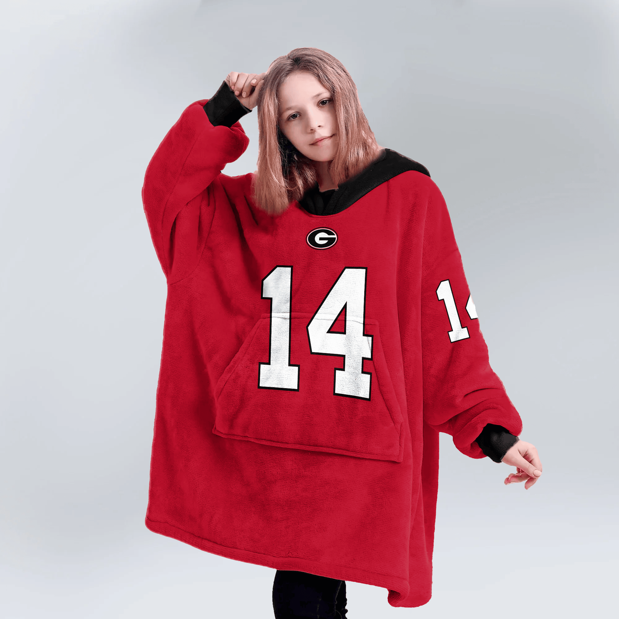 Kid G.S 14 Georgia Football Unisex Blanket Hoodie