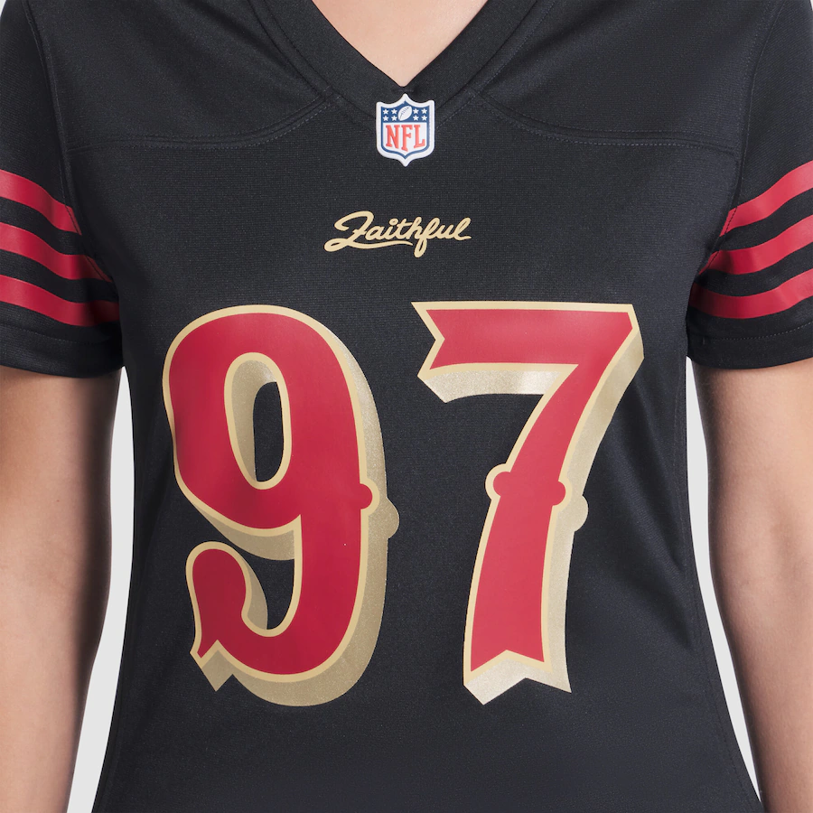 Nick Bosa #97 San Francisco 49ers Women's 2025 Rivalries Collection Game Jersey - Black
