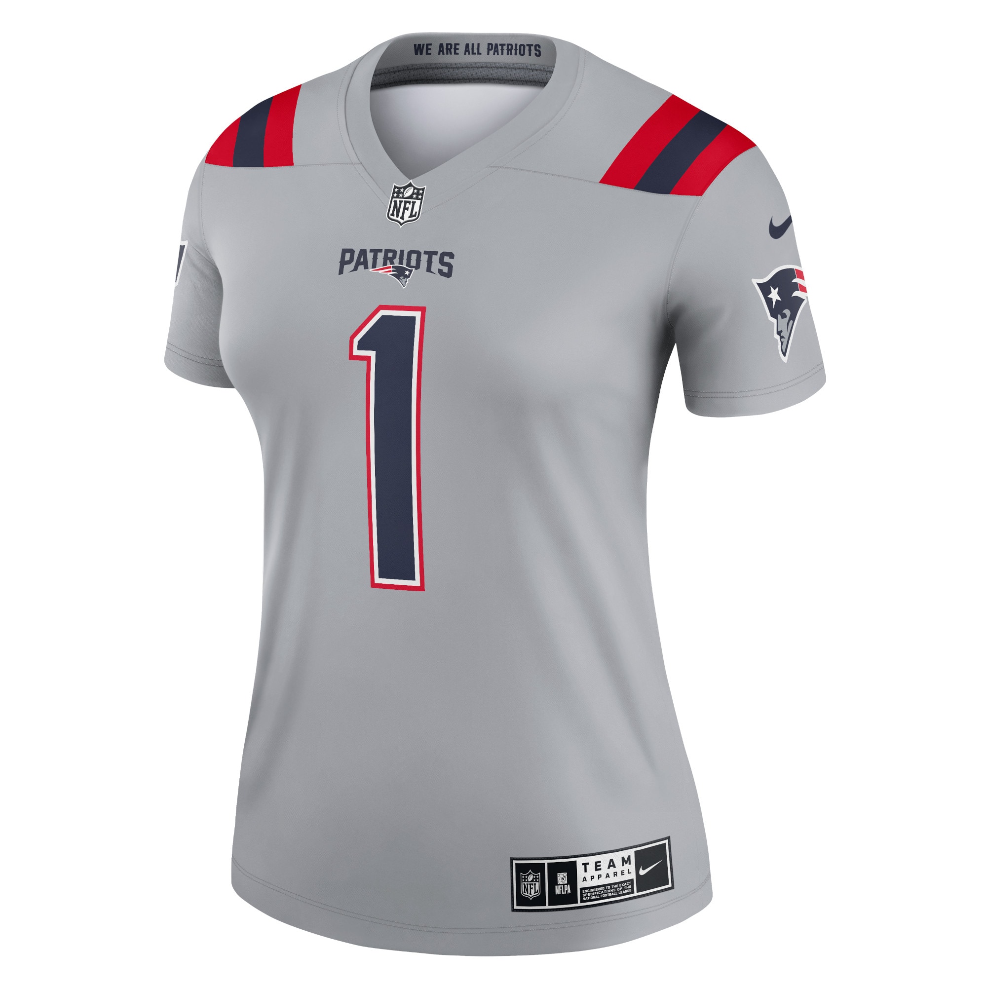 Cam Newton New England Patriots Women's Inverted Legend Jersey - Gray