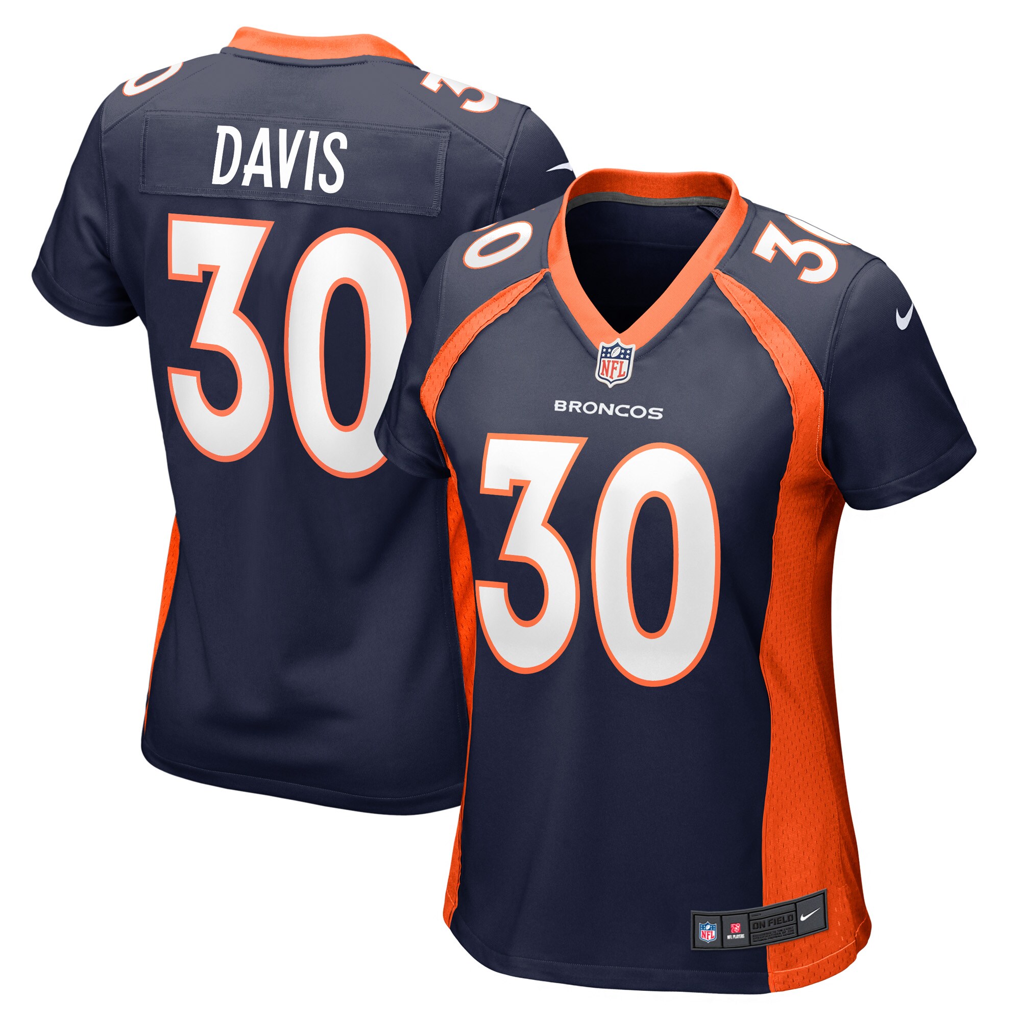 Terrell Davis Denver Broncos Women's Retired Player Jersey - Navy