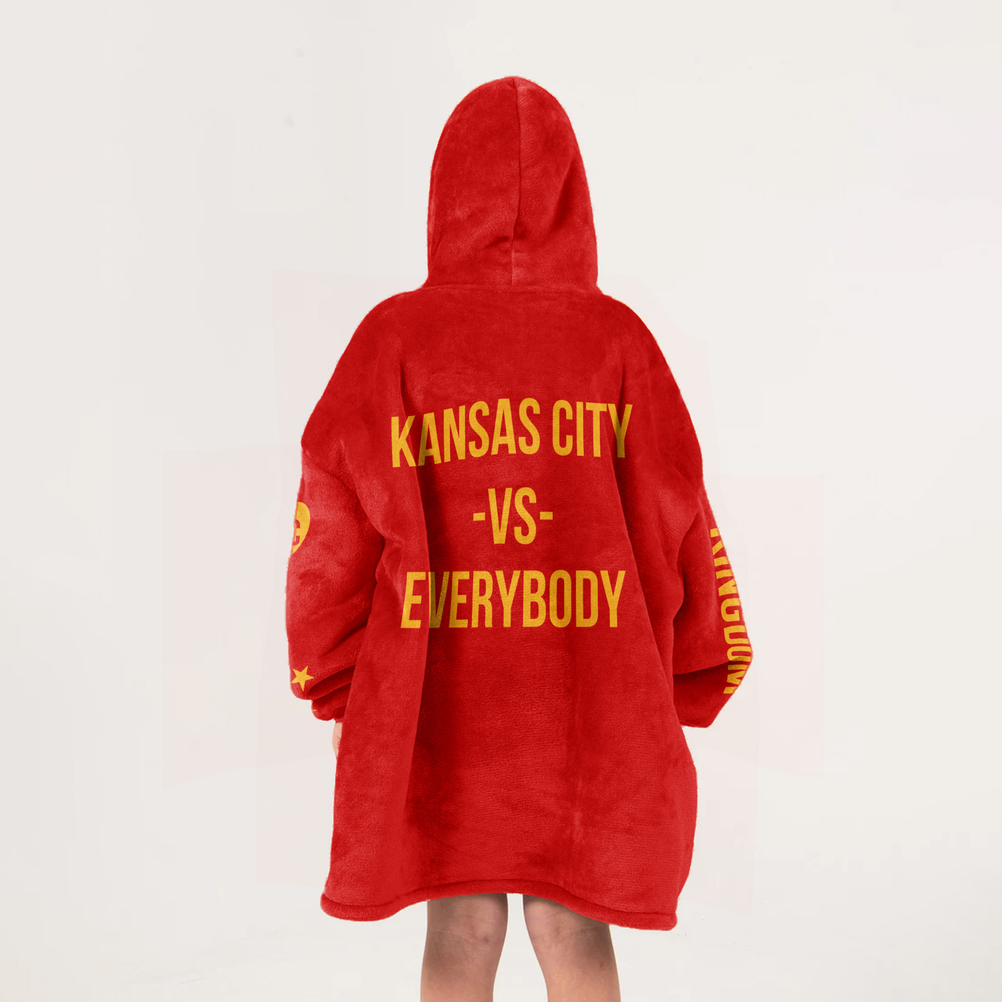 Adult 3 Peat Kansas City Football Unisex Blanket Hoodie