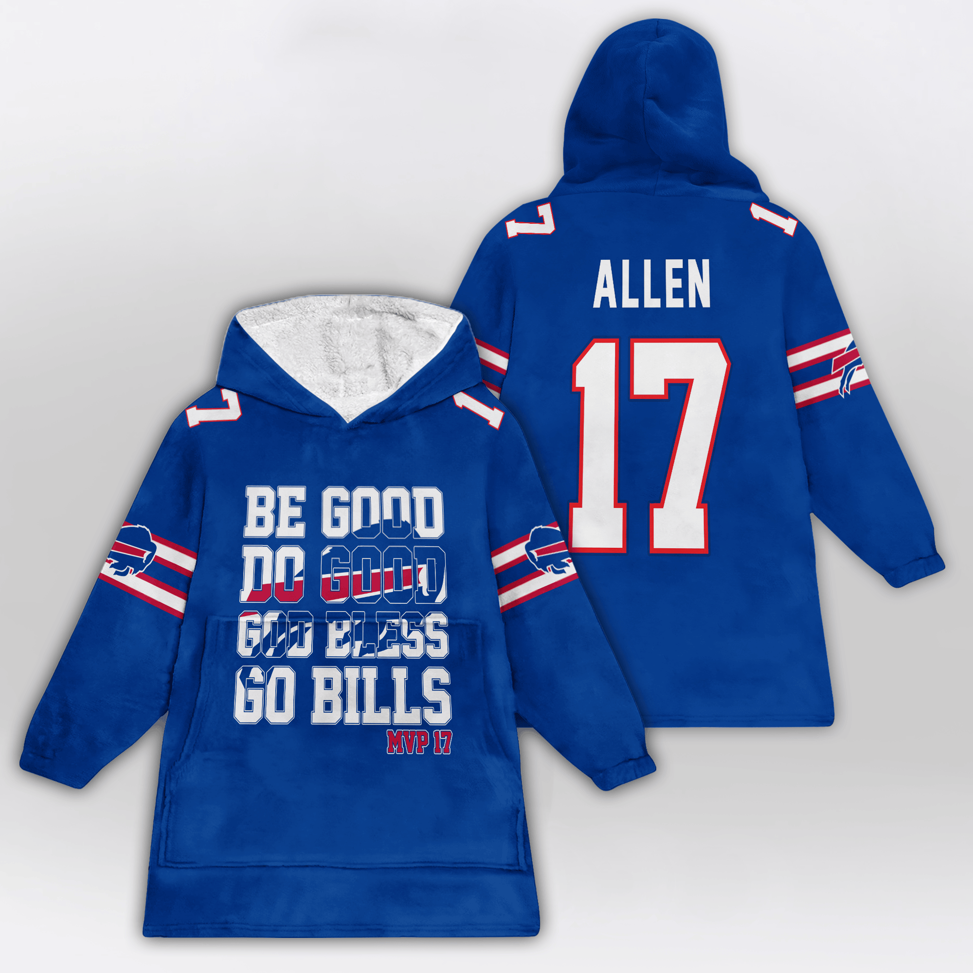 Kid Buffalo Football Unisex Blanket Hoodie