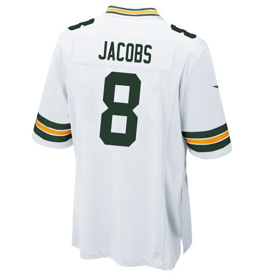 Green Bay Packers #8 Josh Jacobs Away Game Jersey-White