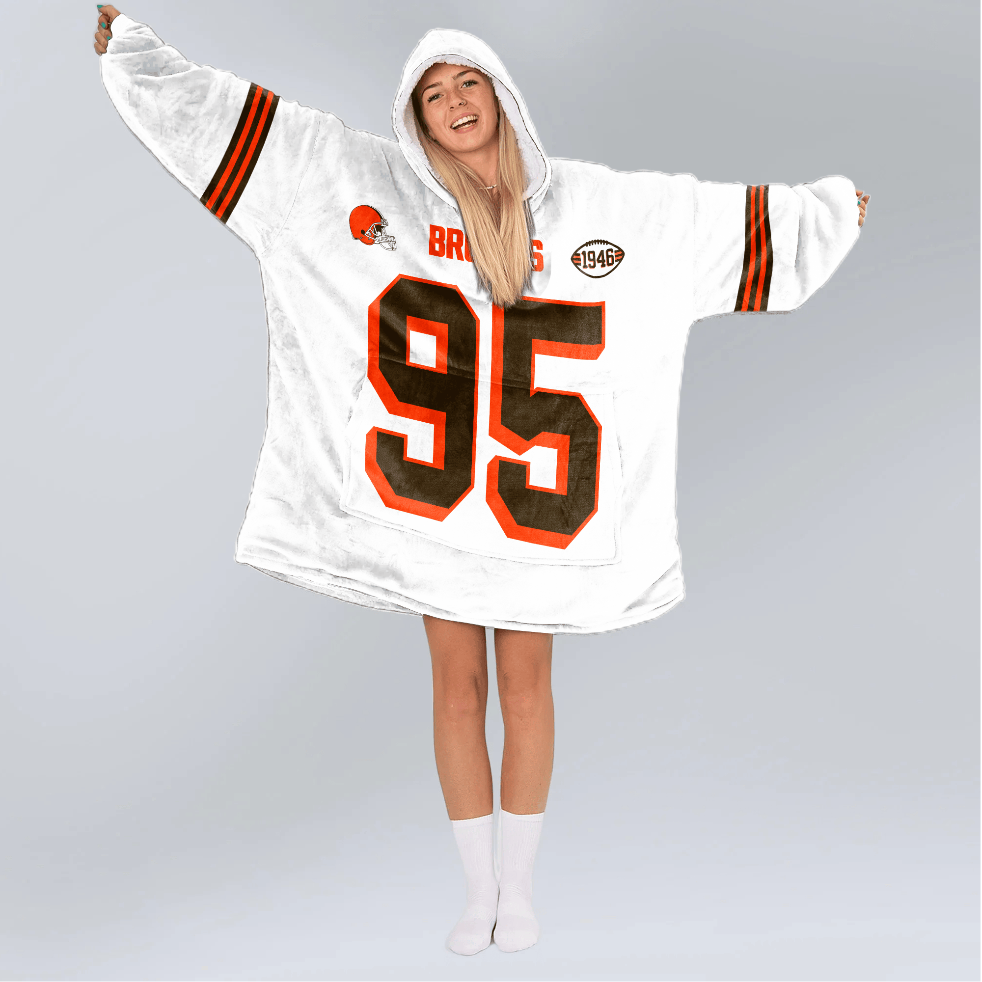Adult M.G 95 Captain Cleveland Football Unisex Blanket Hoodie