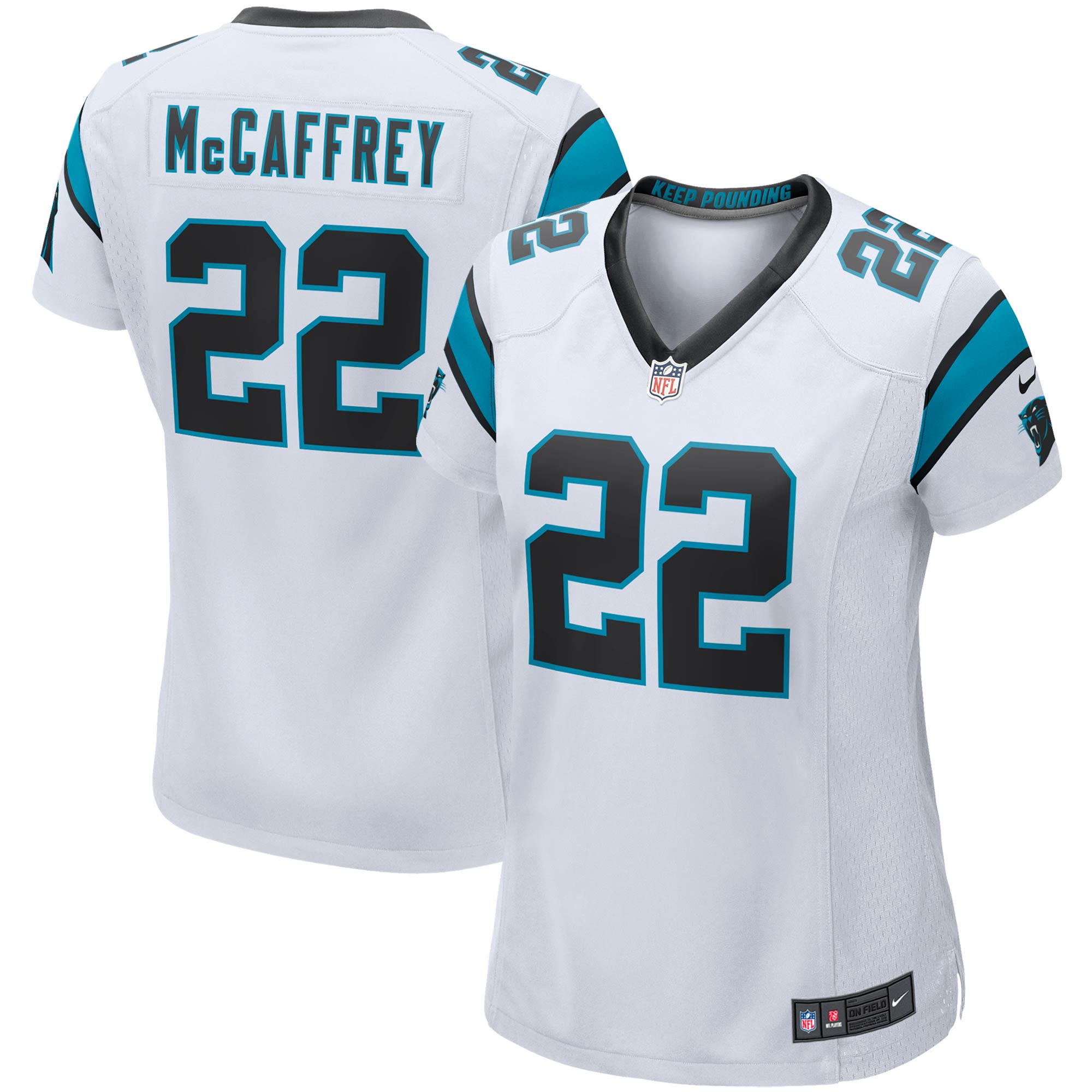 Christian McCaffrey Carolina Panthers  Women's Game Player Jersey - White