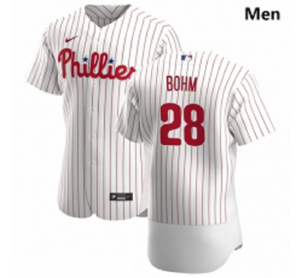 Philadelphia Phillies #28 Alec Bohm Men  White Home 2020 Player MLB Jersey
