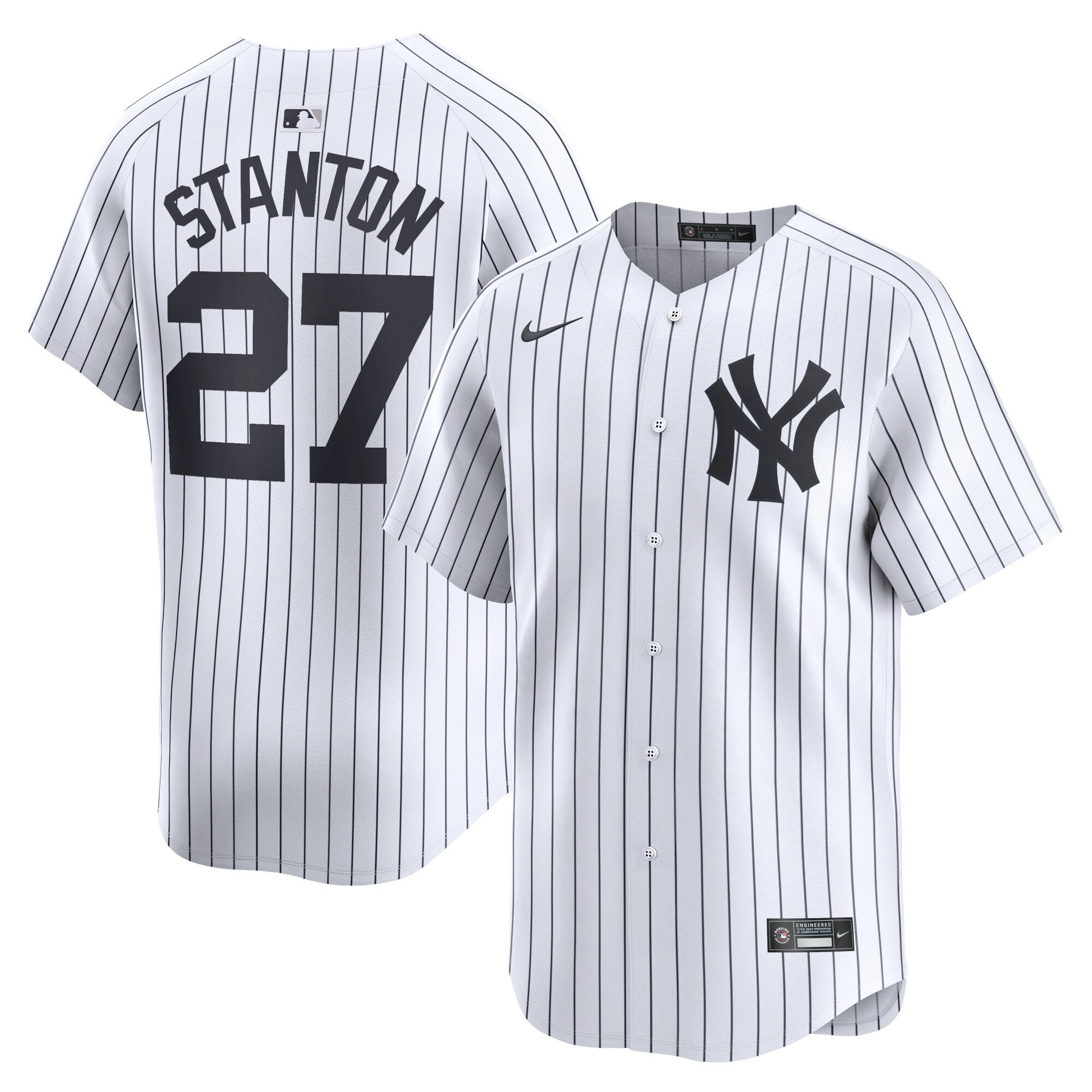 Men's New York Yankees #27 Giancarlo Stanton  White Home Limited Player Jersey
