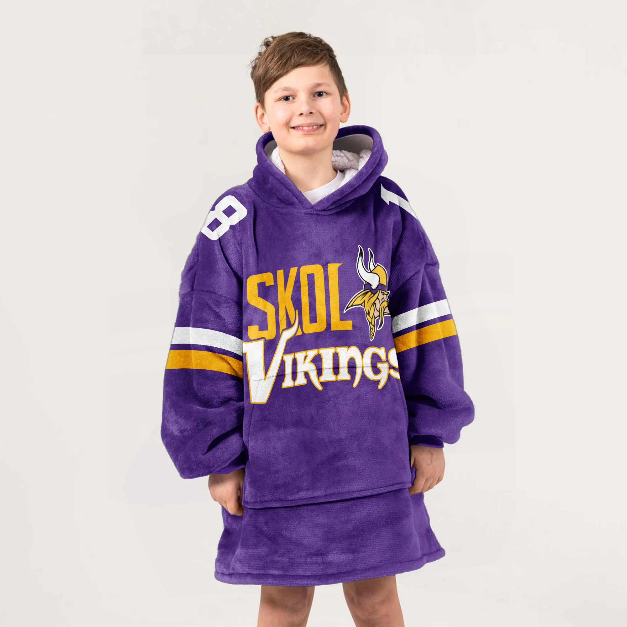 Adult Skol JJ 18 Minnesota Football Unisex Blanket Hoodie