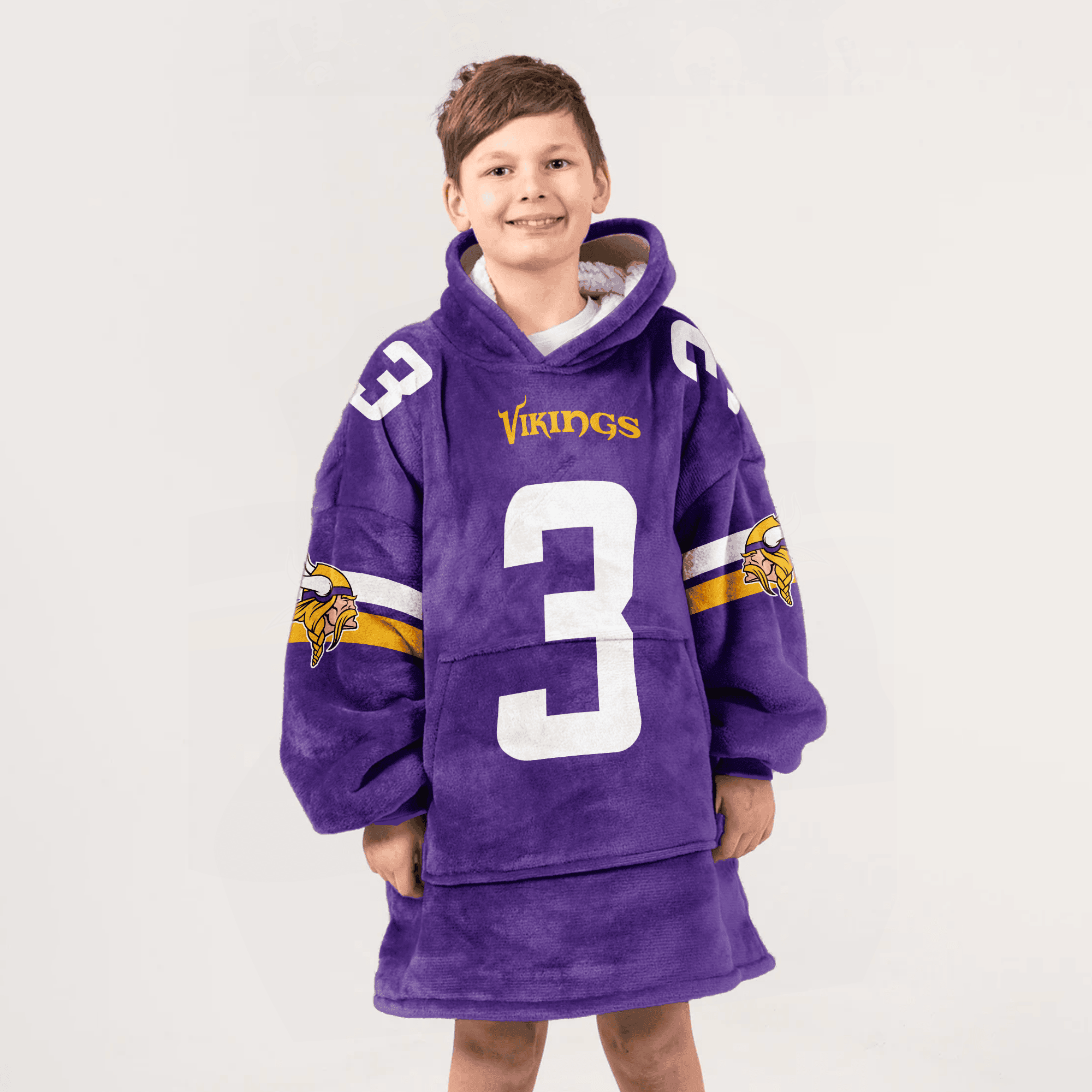 Adult 3 Minnesota Football Unisex Blanket Hoodie