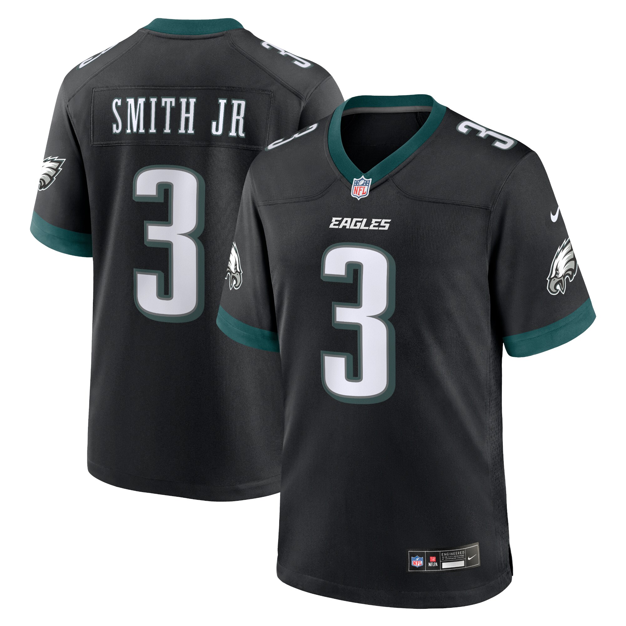 Nolan Smith #3 Philadelphia Eagles Alternate Game Jersey - Black