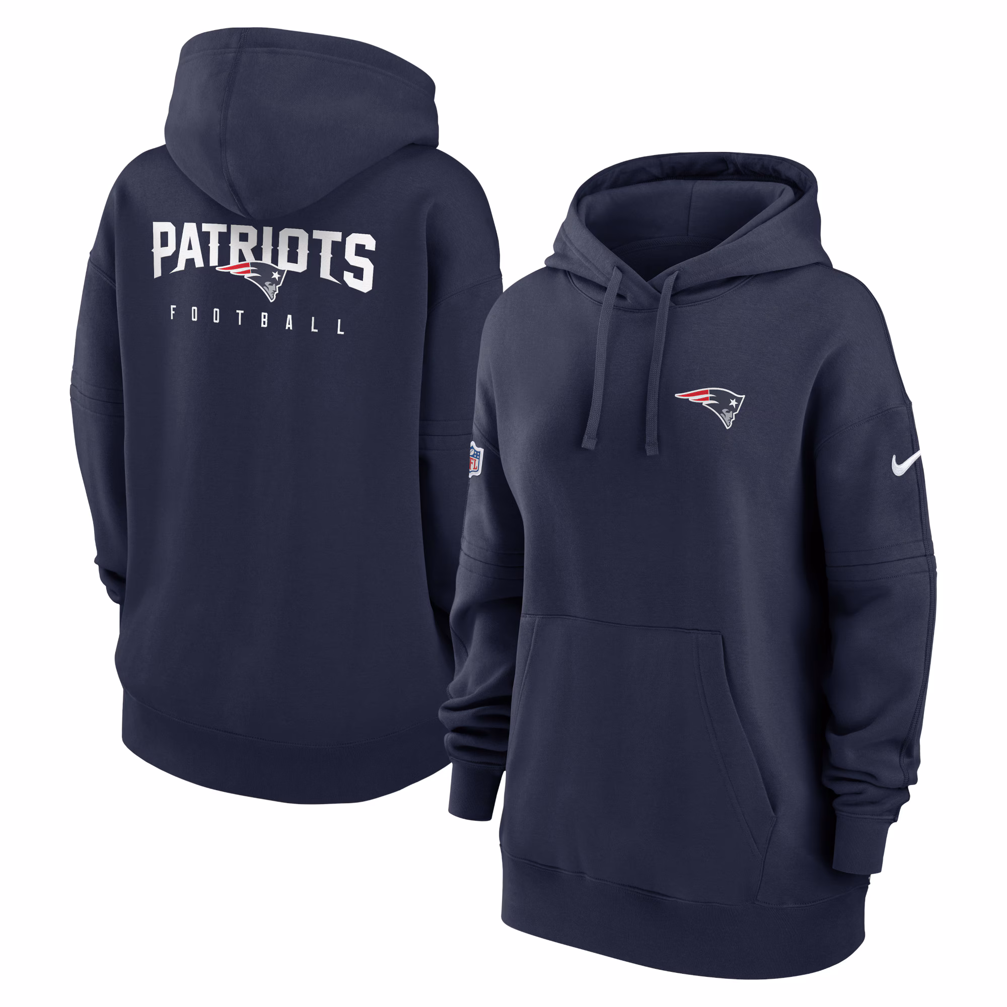 New England Patriots Women's 2023 Sideline Club Fleece Pullover Hoodie - Navy