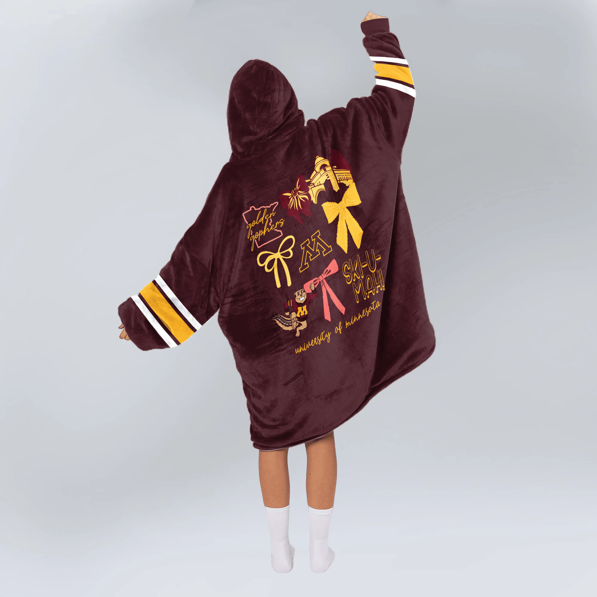 Adult Minnesota Football Unisex Blanket Hoodie