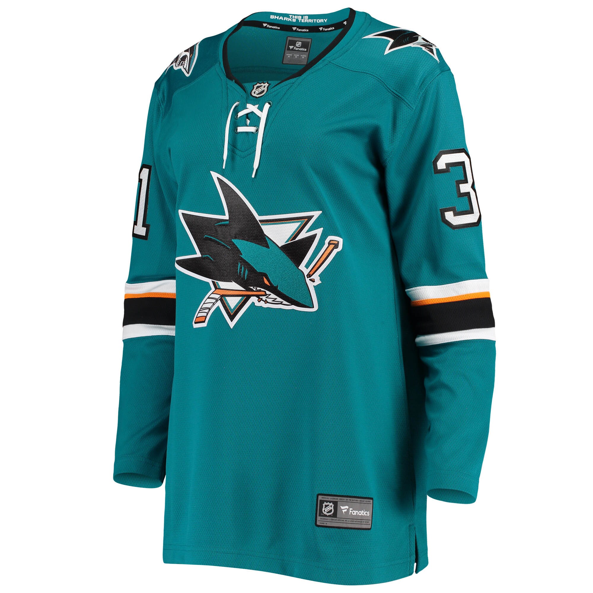 Martin Jones San Jose Sharks Women's Breakaway Home Team Player Jersey - Teal