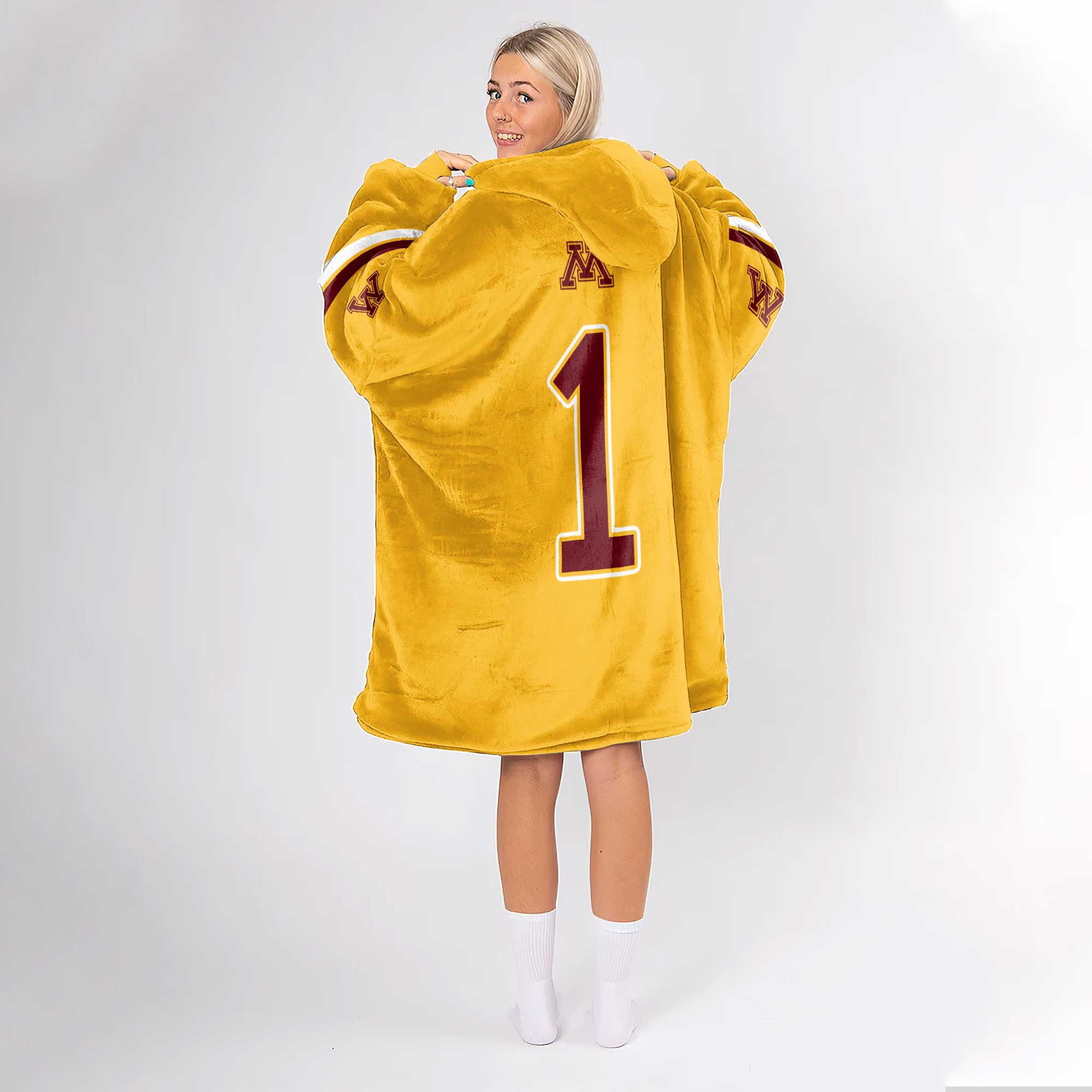 Adult 1 Minnesota Football Unisex Blanket Hoodie