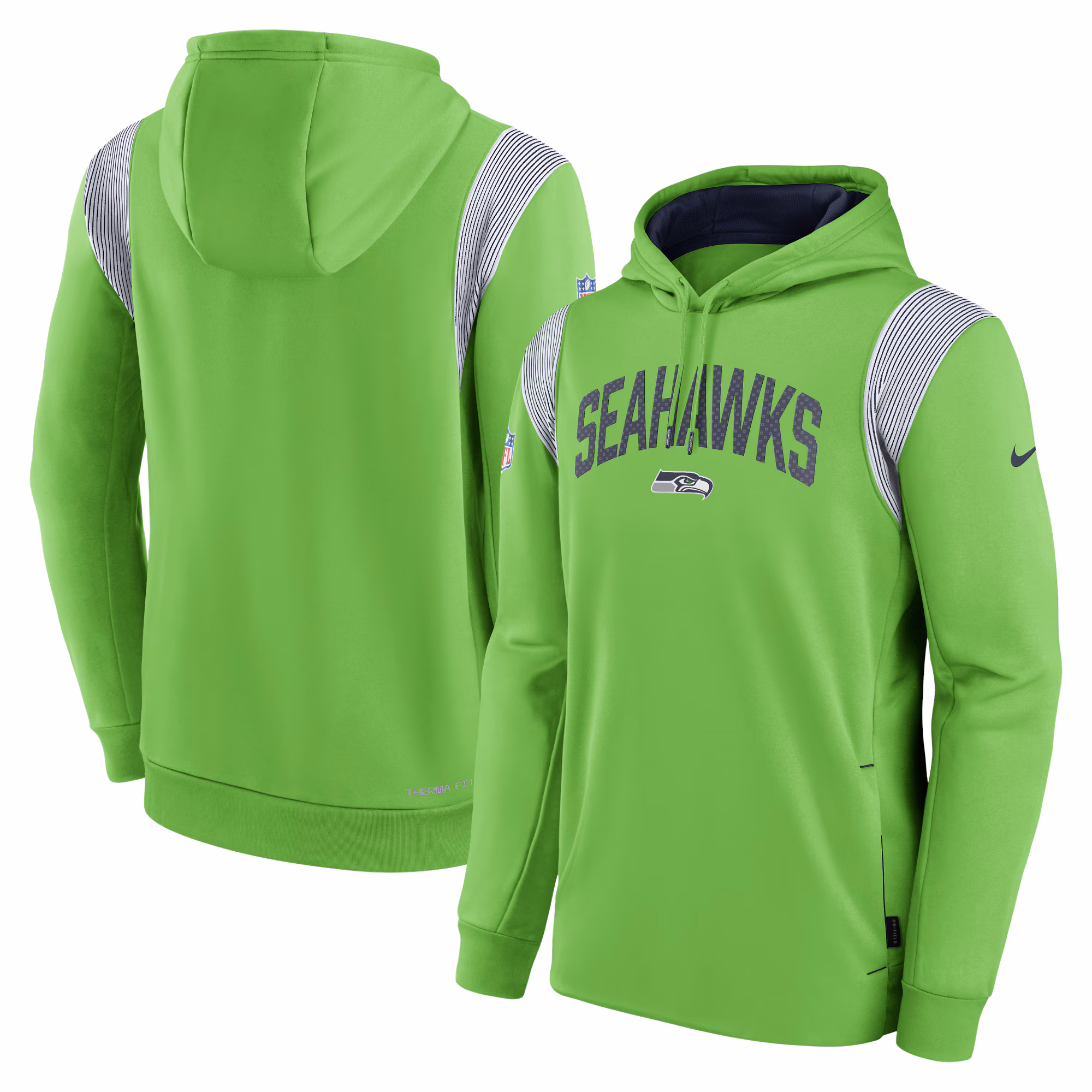 Seattle Seahawks Sideline Athletic Stack Performance Pullover Hoodie - College Navy