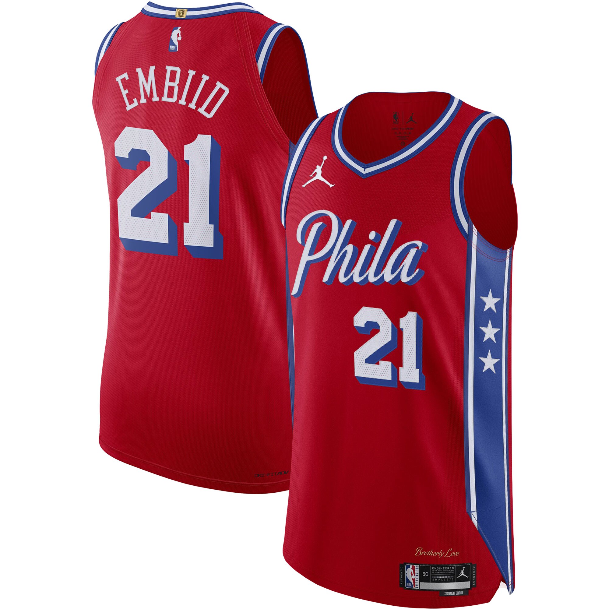 Joel Embiid Philadelphia 76ers  Authentic Player Jersey - Statement Edition - Red