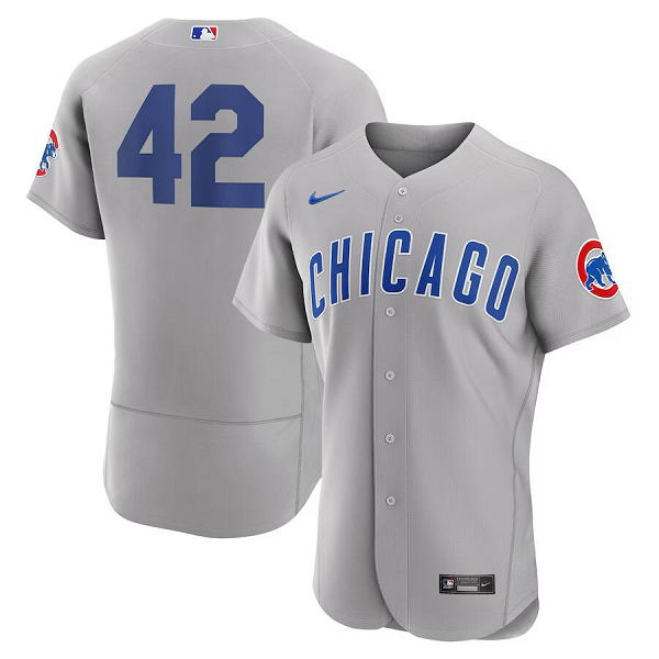Men's Chicago Cubs #42  2023 Jackie Robinson Day Gray Flex Base Jersey