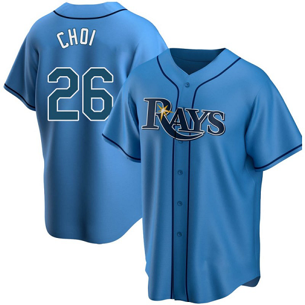 Men's Tampa Bay Rays #26 Ji-Man Choi Light Blue Alternate  MLB Jersey