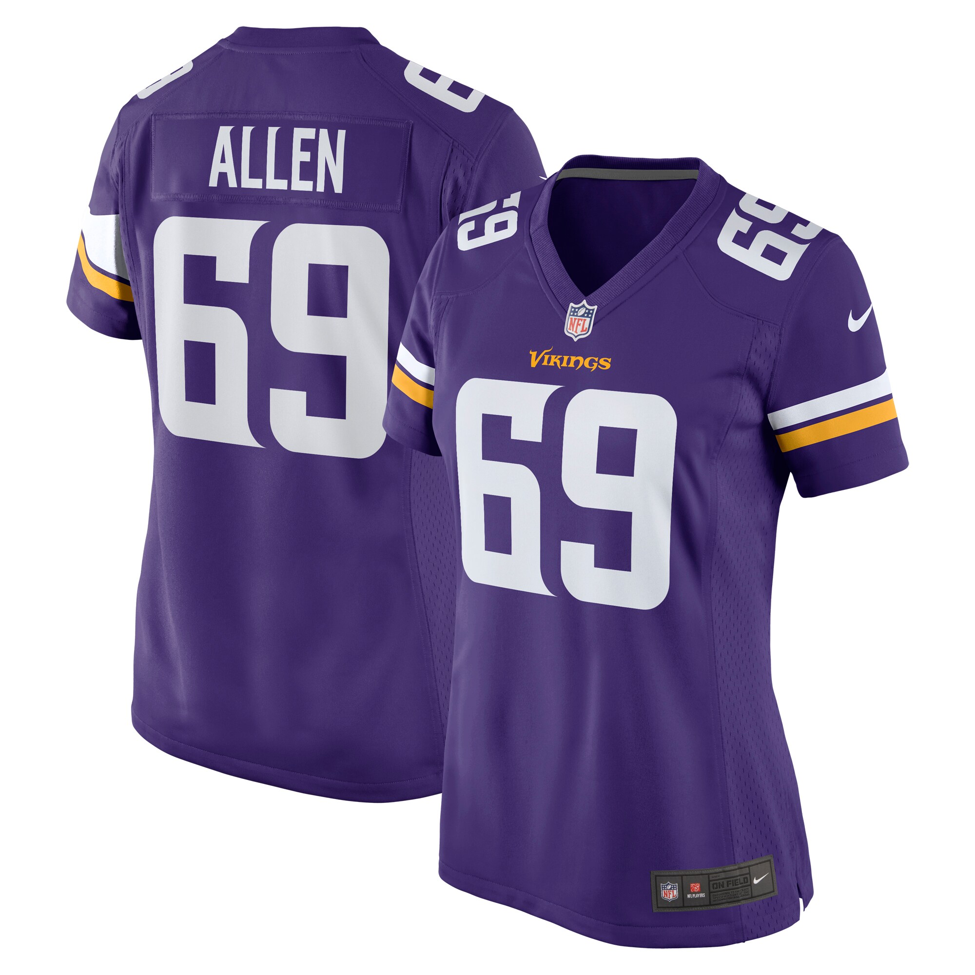 Jared Allen Minnesota Vikings Women's Retired Player Game Jersey - Purple