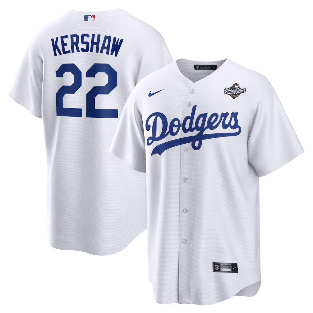 Clayton Kershaw #22 Los Angeles Dodgers 2025 World Series Home Replica Player Jersey - White