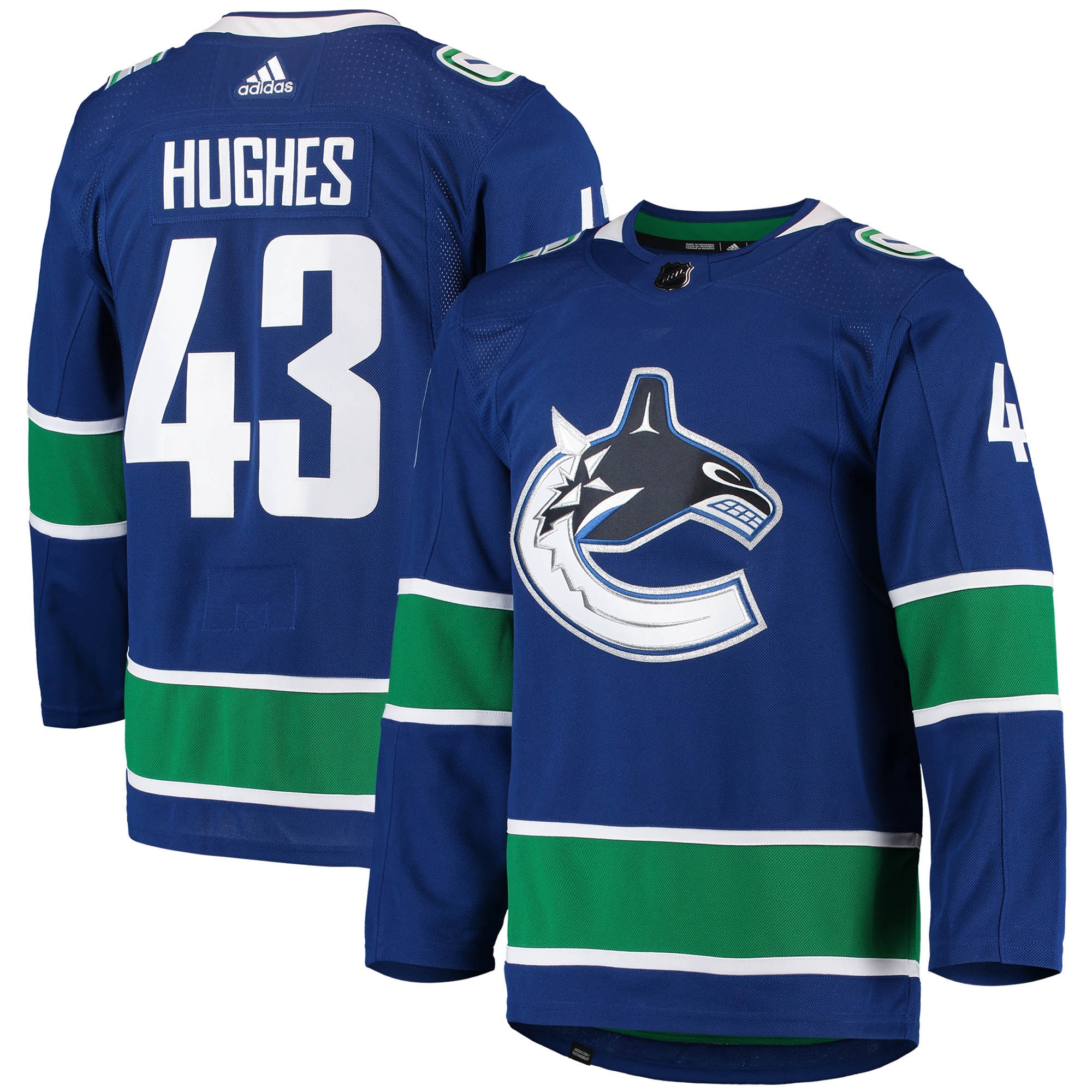 Quinn Hughes Vancouver Canucks  Home Authentic Pro Player Jersey - Blue