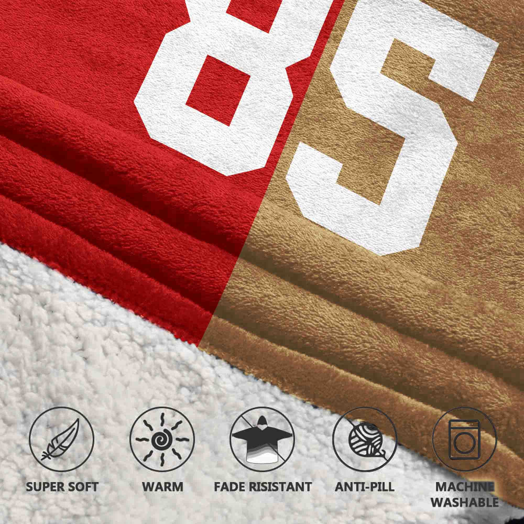 Adult 85 San Francisco 49ers Football Unisex Blanket Hoodie