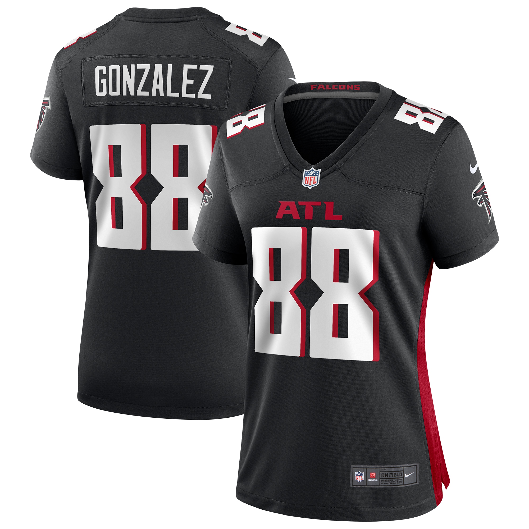 Tony Gonzalez Atlanta Falcons Women's Retired Game Jersey - Red