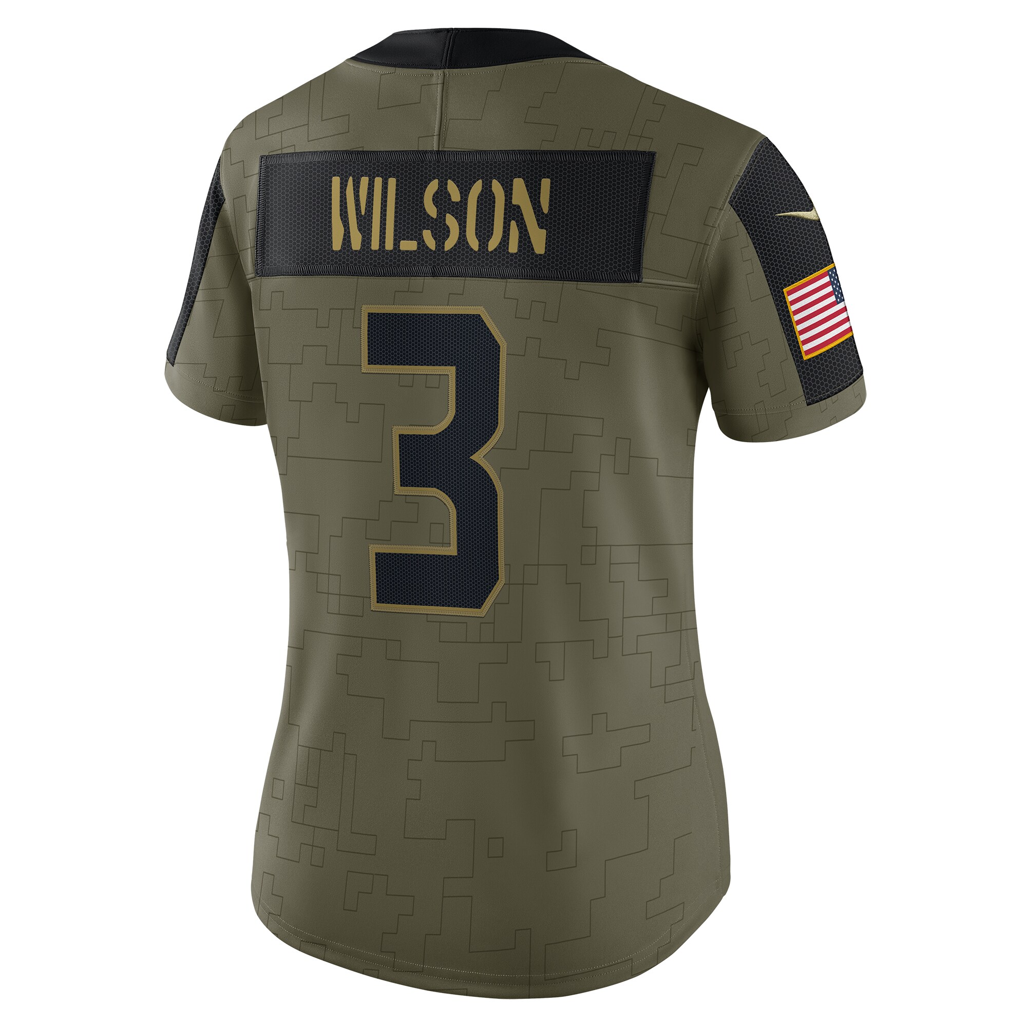 Russell Wilson Seattle Seahawks  Women's 2021 Salute To Service Limited Player Jersey - Olive