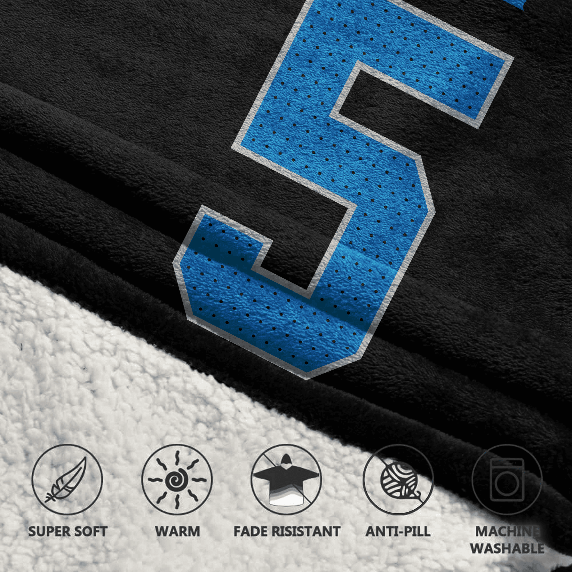 Kid 5 Detroit Football Unisex Blanket Hoodie