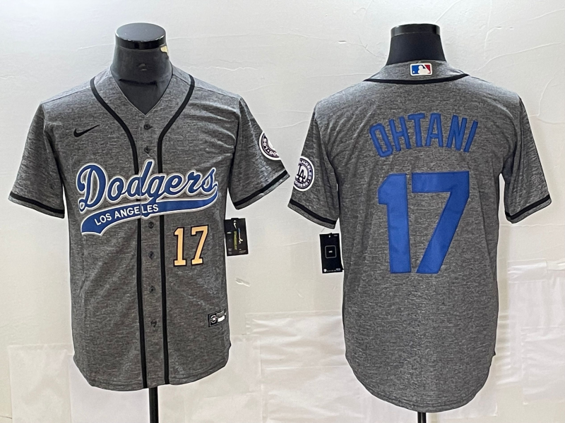 Men's Los Angeles Dodgers #17  Grey Shohei Ohtani Jersey