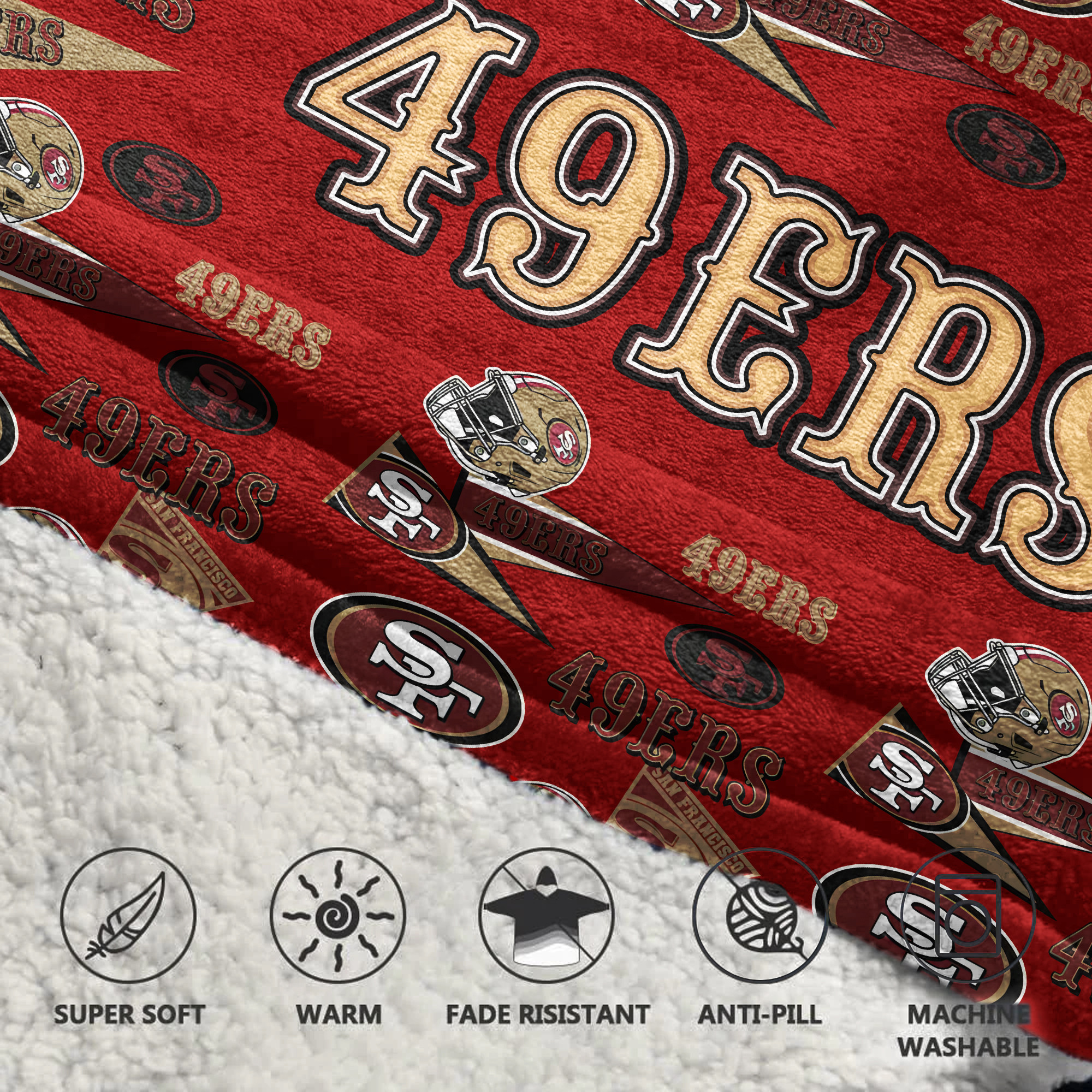 Adult San Francisco 49ers Football Unisex Blanket Hoodie