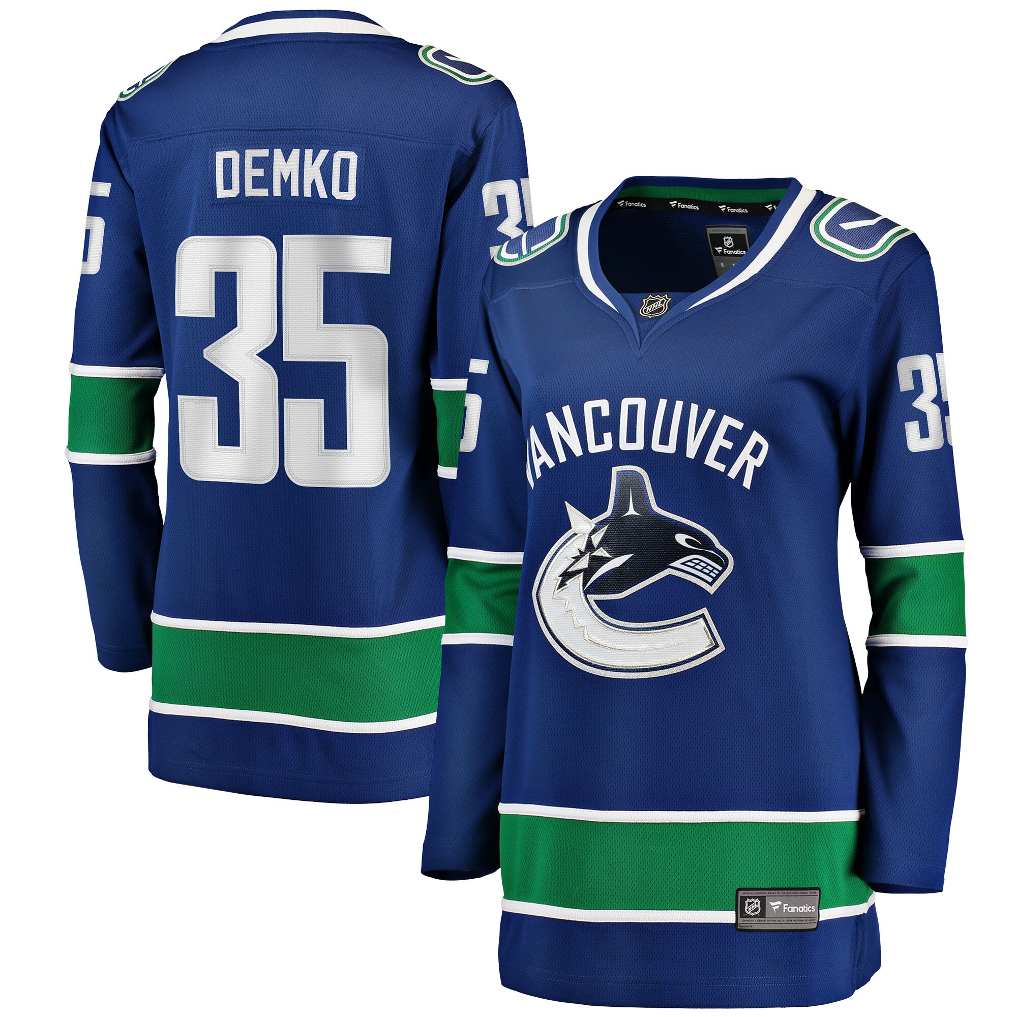 Thatcher Demko Vancouver Canucks Women's Home Breakaway Player Jersey - Blue