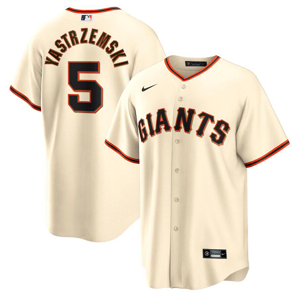 Men's San Francisco Giants #5 Mike Yastrzemski  Home Player Cream Jersey