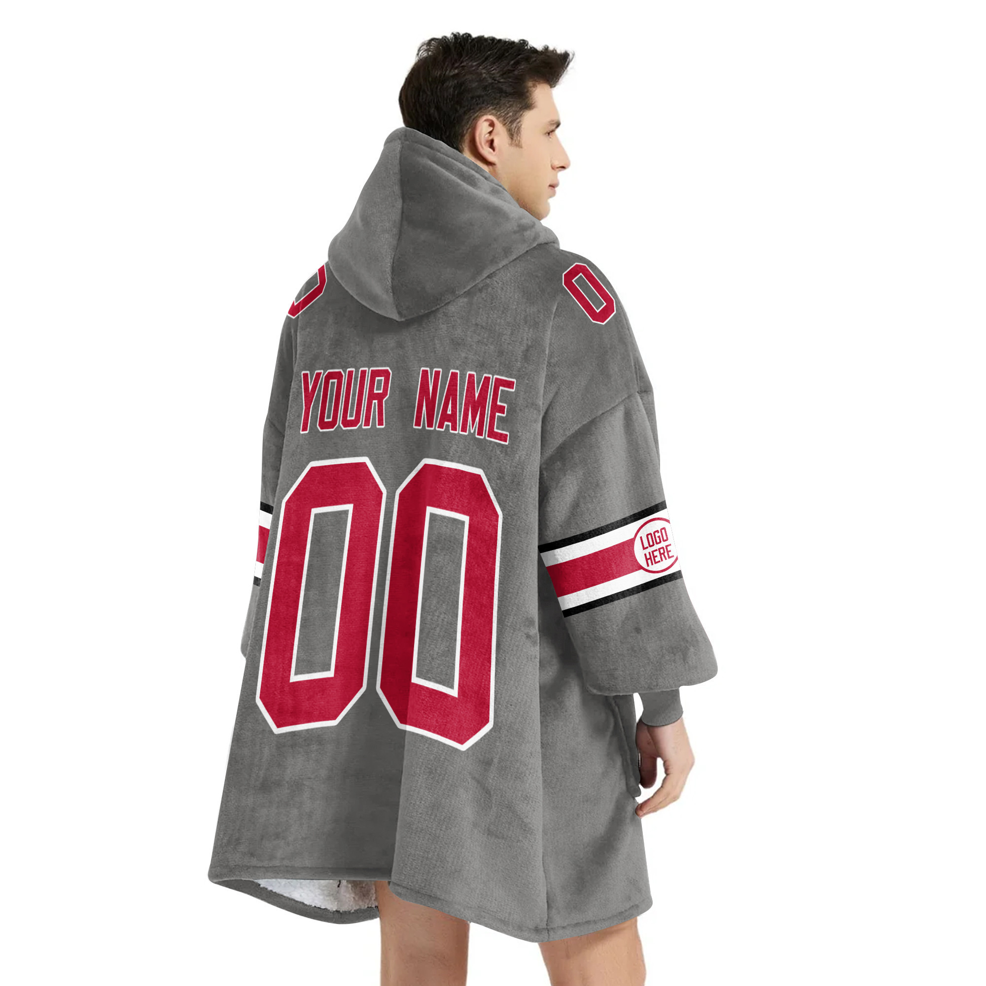 Adult Custom Blanket Hoodie Ohio State Inspired Color