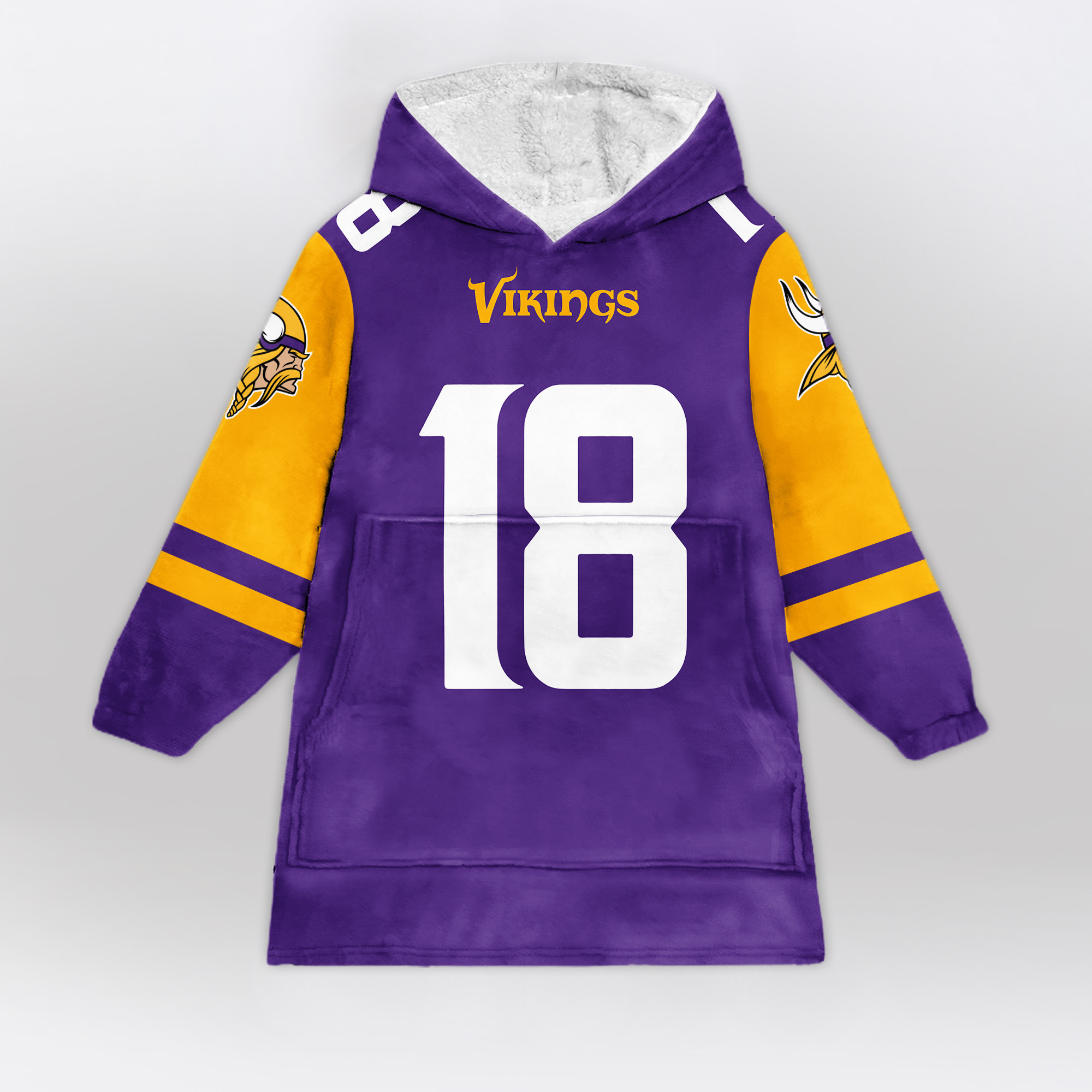 Adult JJ 18 Minnesota Football Unisex Blanket Hoodie