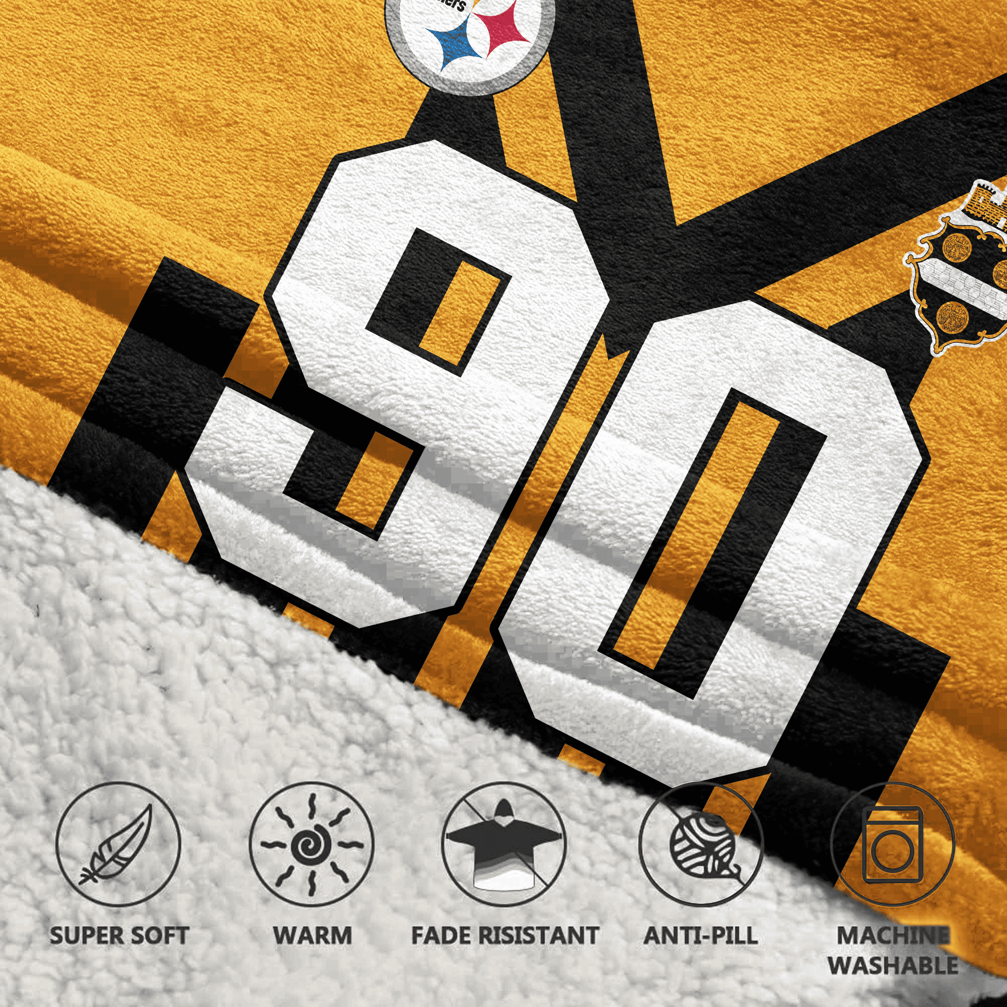 Adult 90 Pittsburgh Football Unisex Blanket Hoodie