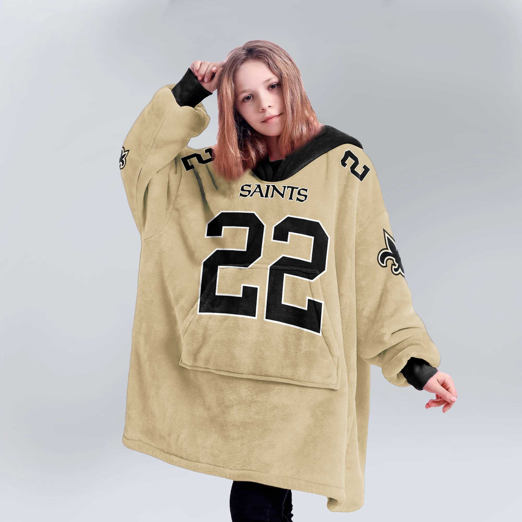 Kid R.S 22 New Orleans Football Unisex Blanket Hoodie
