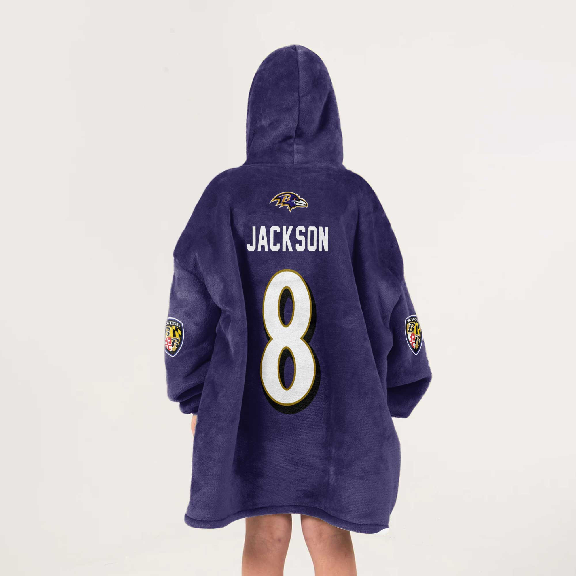 Kid 8 Baltimore Football Unisex Blanket Hoodie
