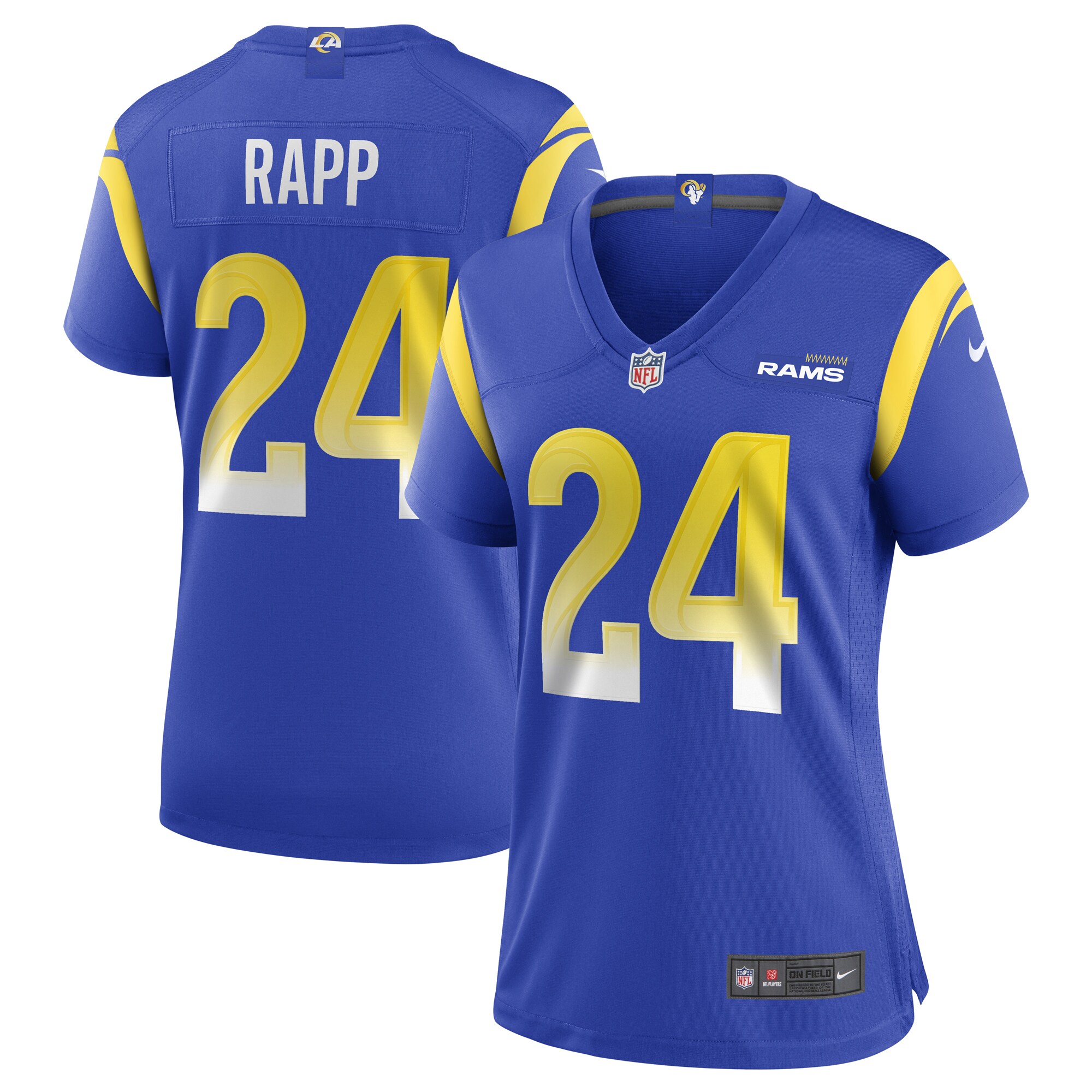 Taylor Rapp Los Angeles Rams  Women's Game Jersey - Royal