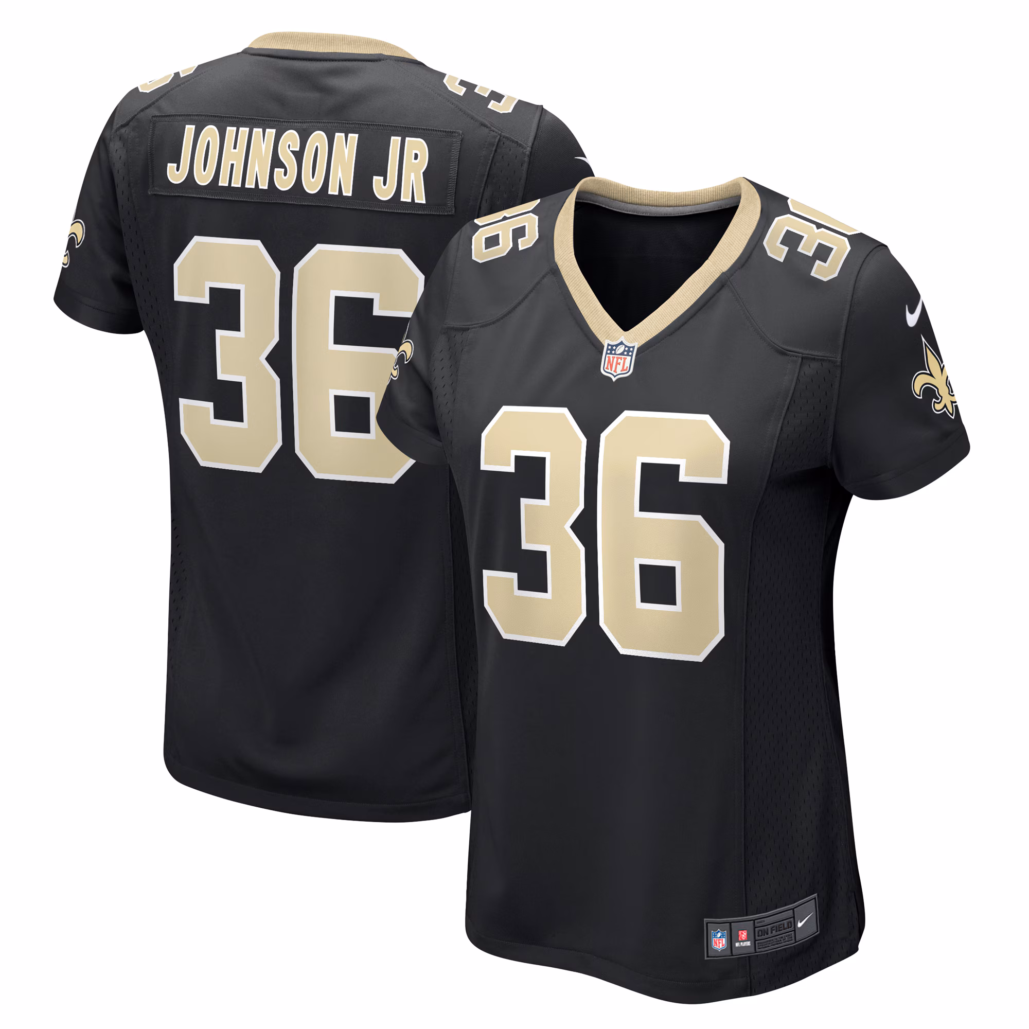 Anthony Johnson New Orleans Saints Women's Team Game Jersey -  Black