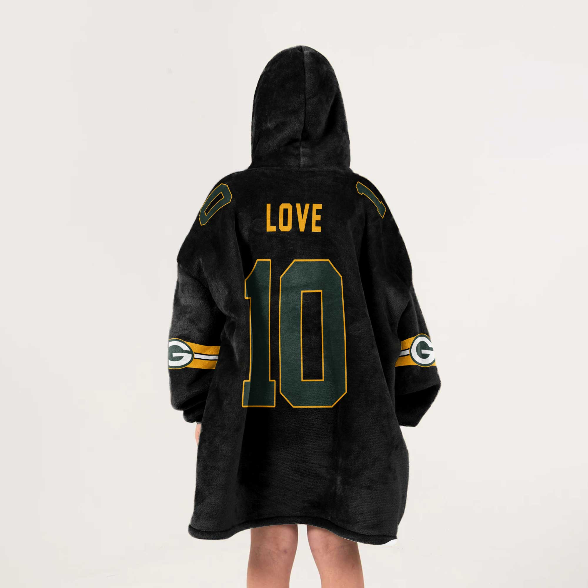 Kid J.L 10 Captain Green Bay Football Unisex Blanket Hoodie