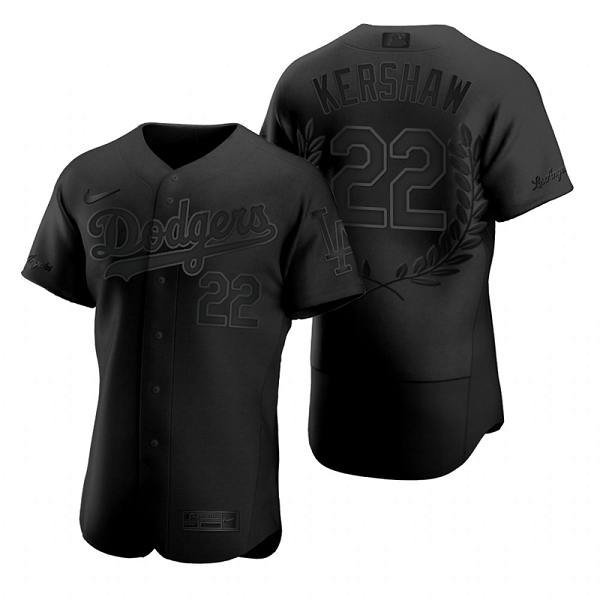 Men's Los Angeles Dodgers #22 Clayton Kershaw Black  Flexbase Fashion Jersey
