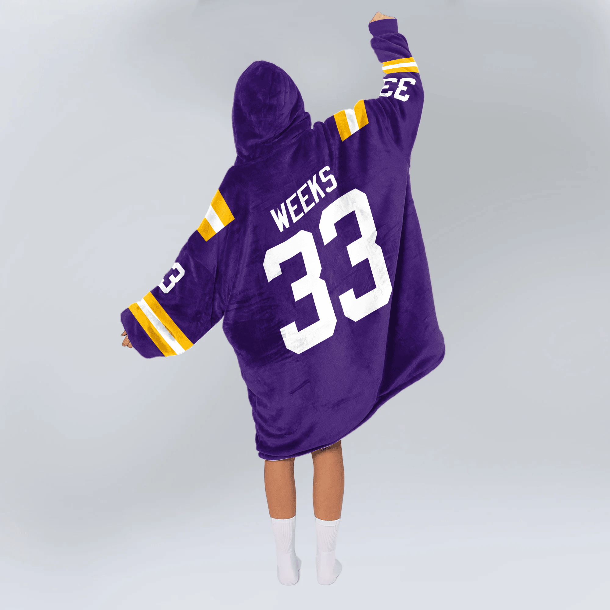 Adult W.W 33 LSU Football Unisex Blanket Hoodie