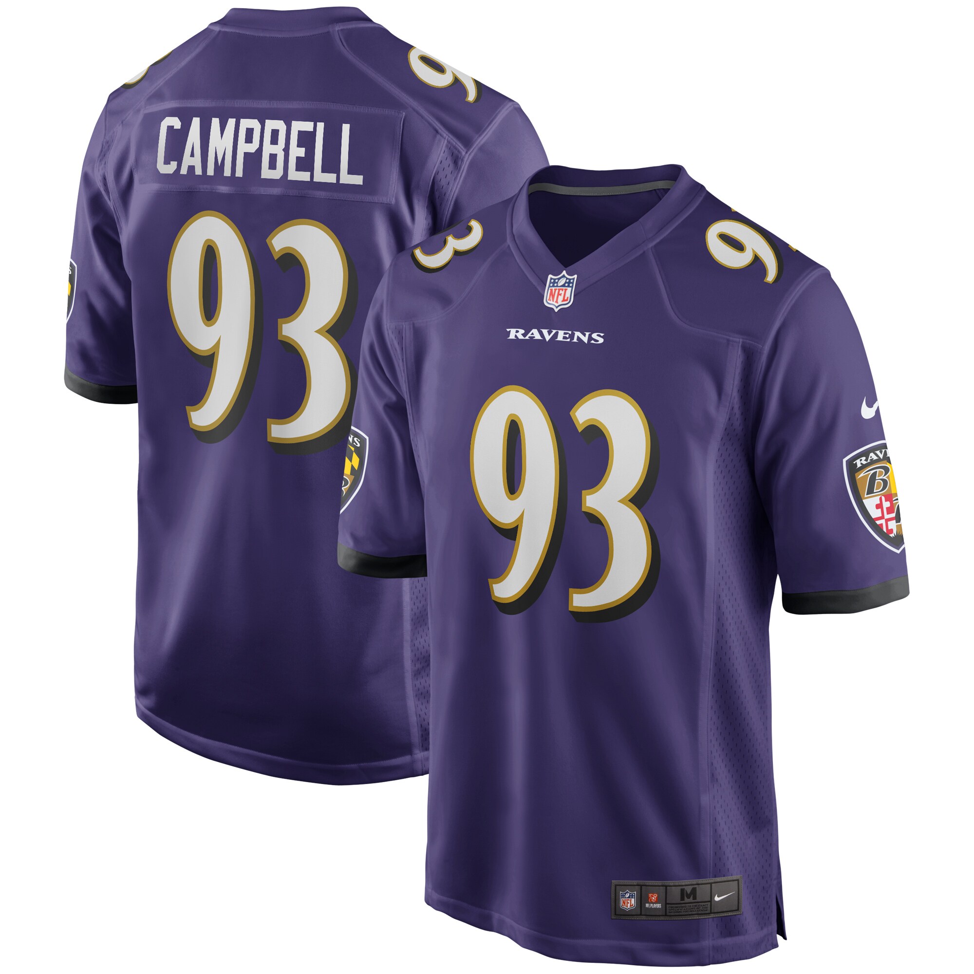 Calais Campbell Baltimore Ravens  Game Player Jersey - Purple