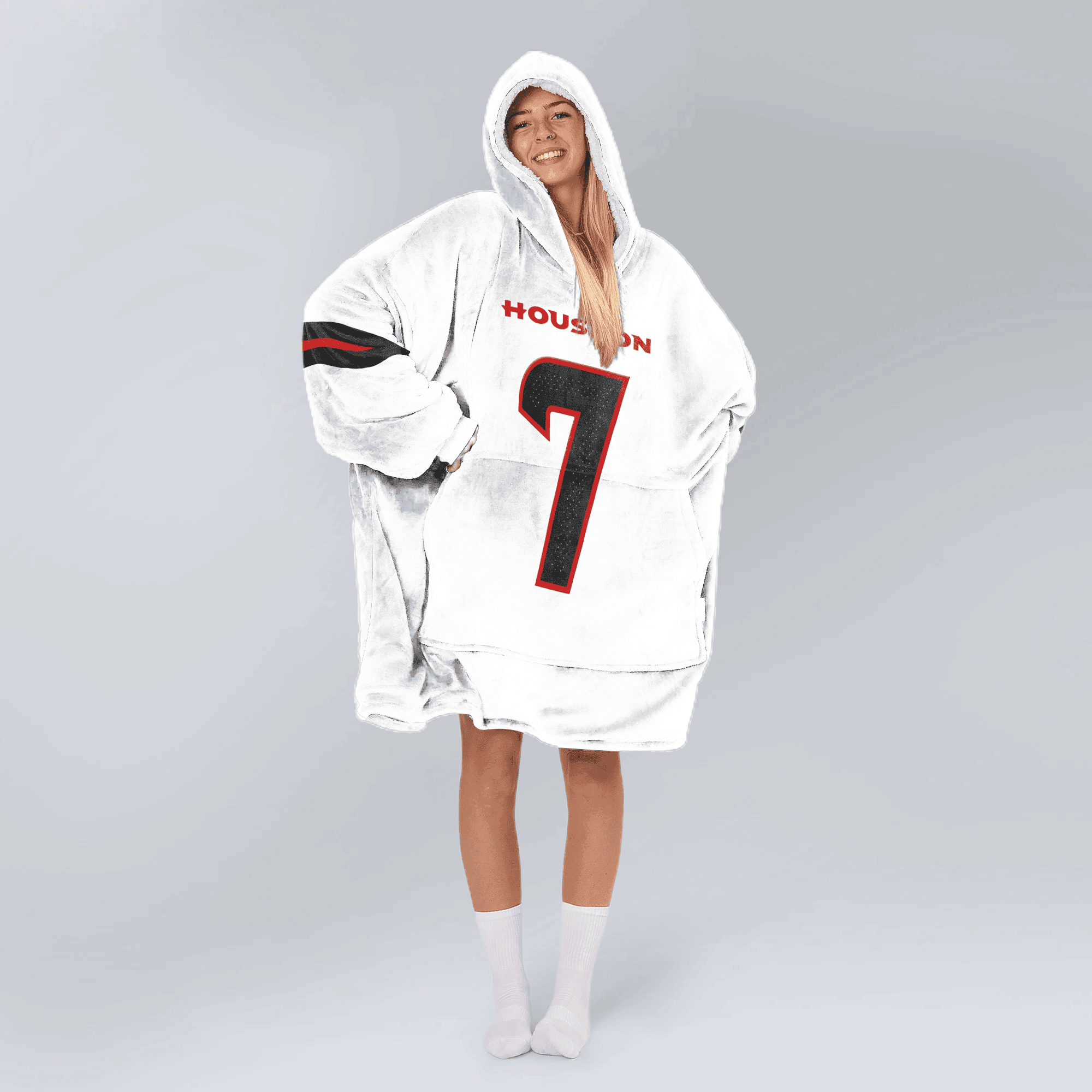 Adult C.S 7 Houston Football Unisex Blanket Hoodie