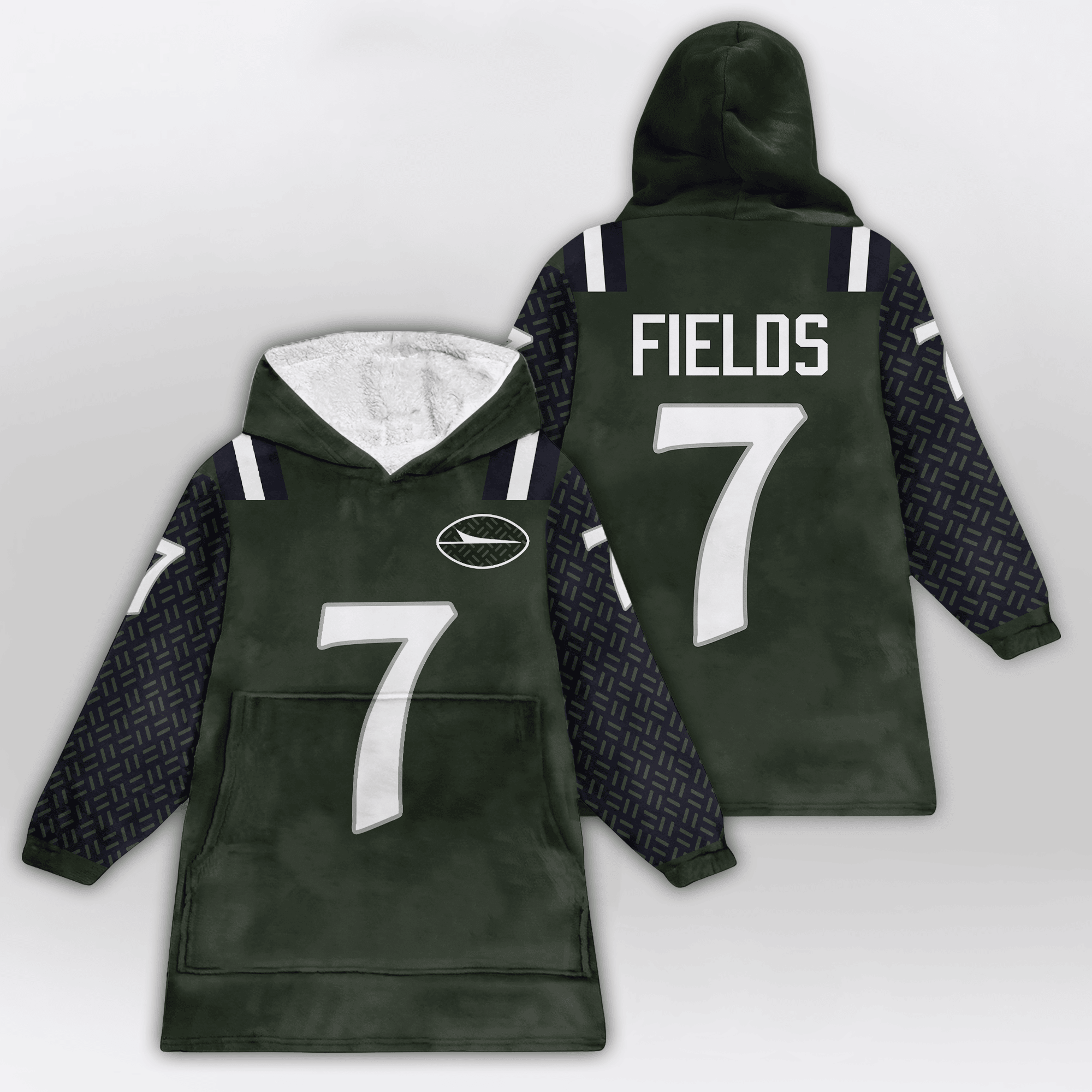Adult J.F 7 New York J Football Unisex Blanket Hoodie